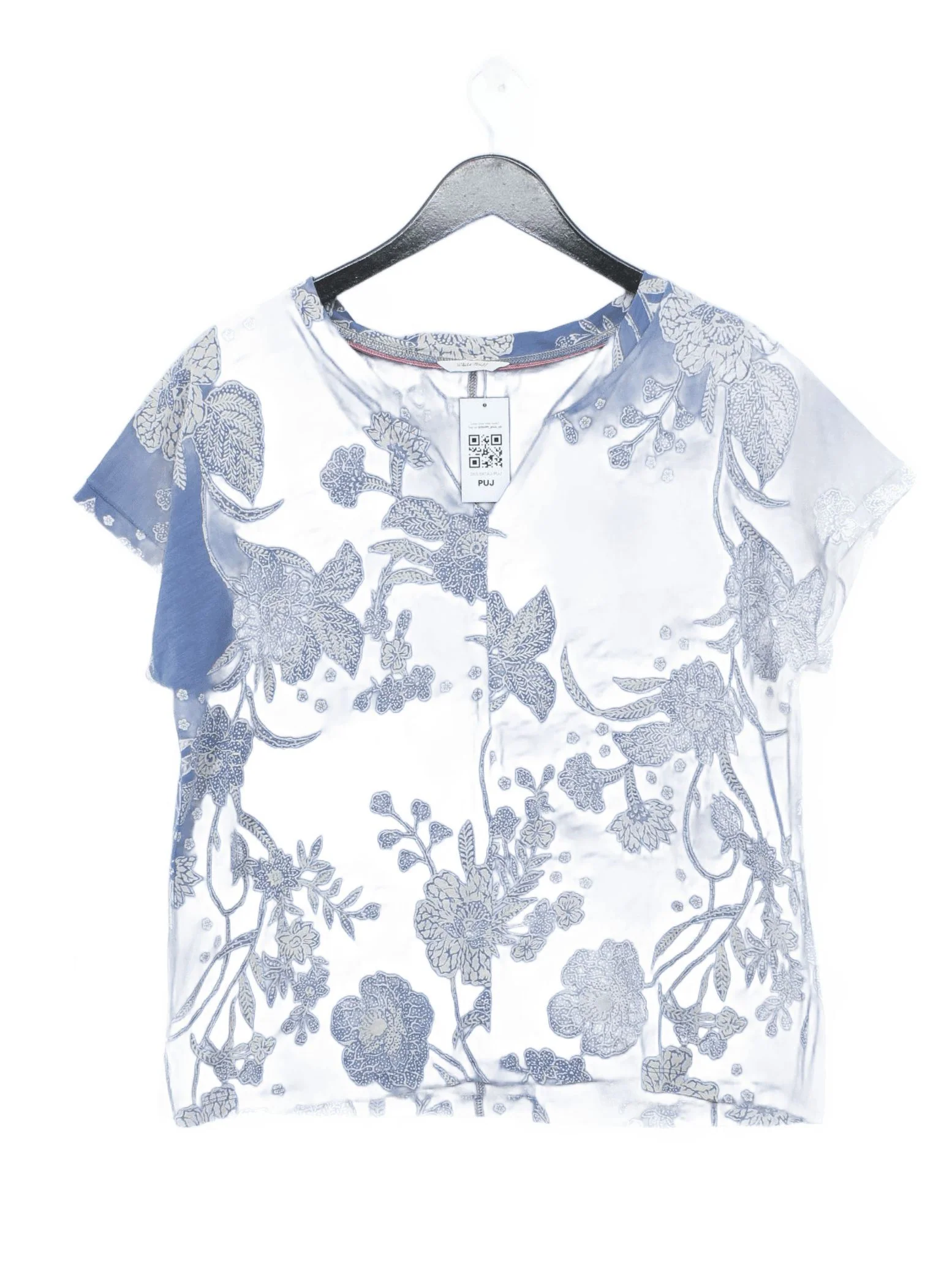 White Stuff Women's T-Shirt UK 16 Blue 100% Cotton Basic