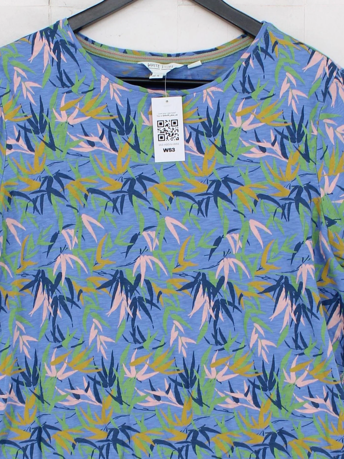 White Stuff Women's T-Shirt UK 16 Blue 100% Cotton Basic - Image 3