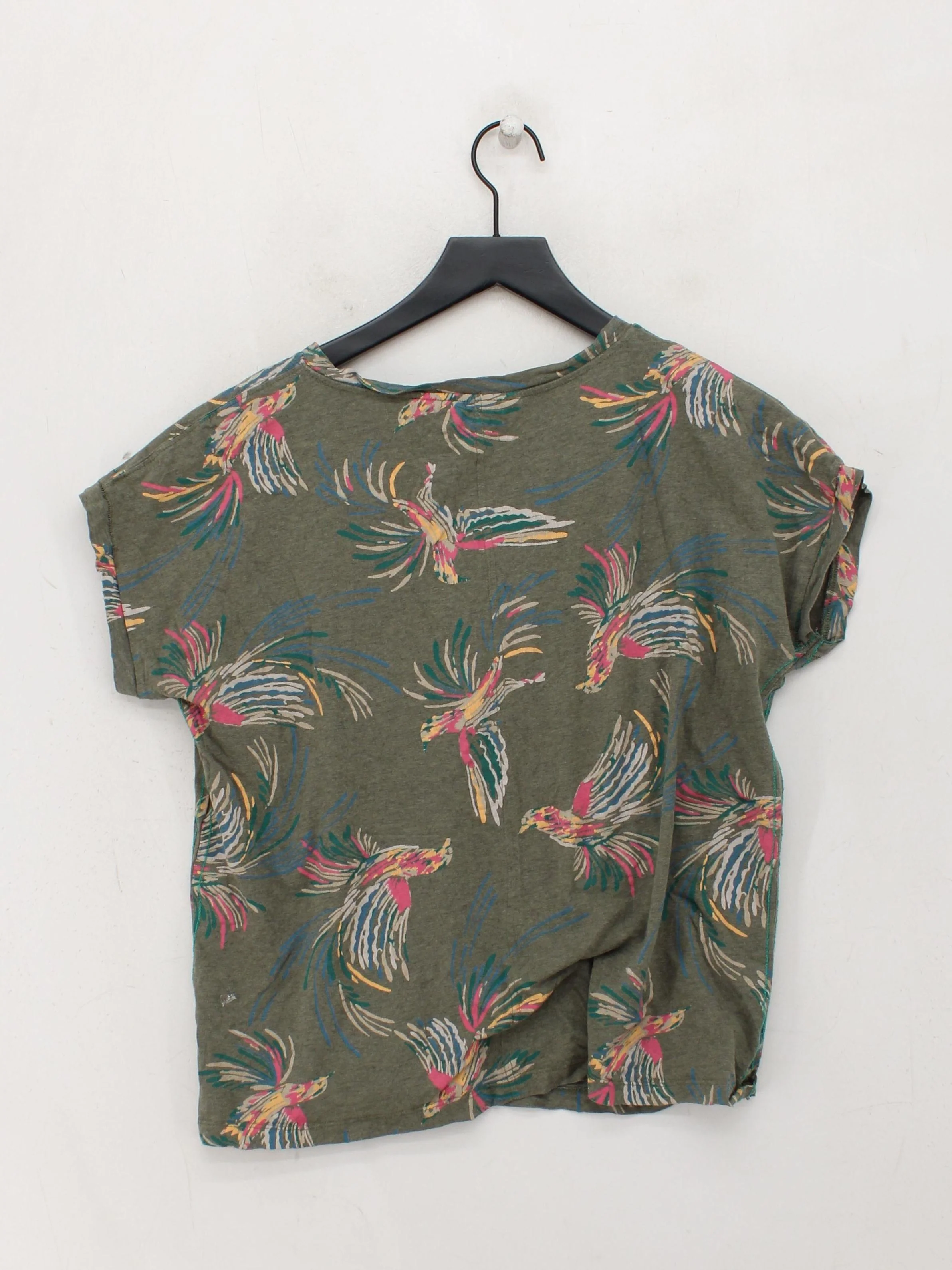 White Stuff Women's T-Shirt UK 16 Green Cotton with Viscose Basic - Image 2