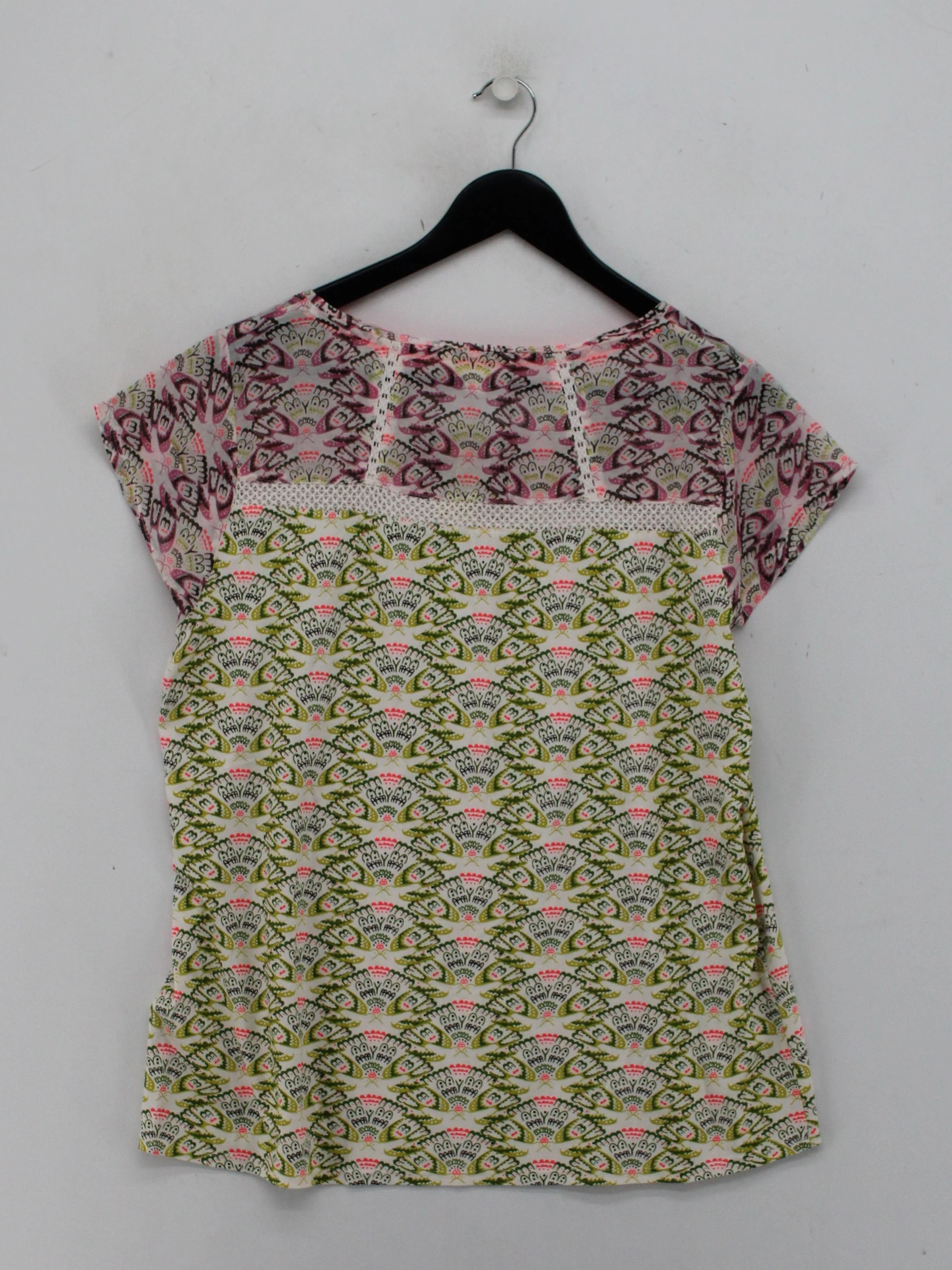 White Stuff Women's T-Shirt UK 16 Multi Cotton with Viscose Basic - Image 2