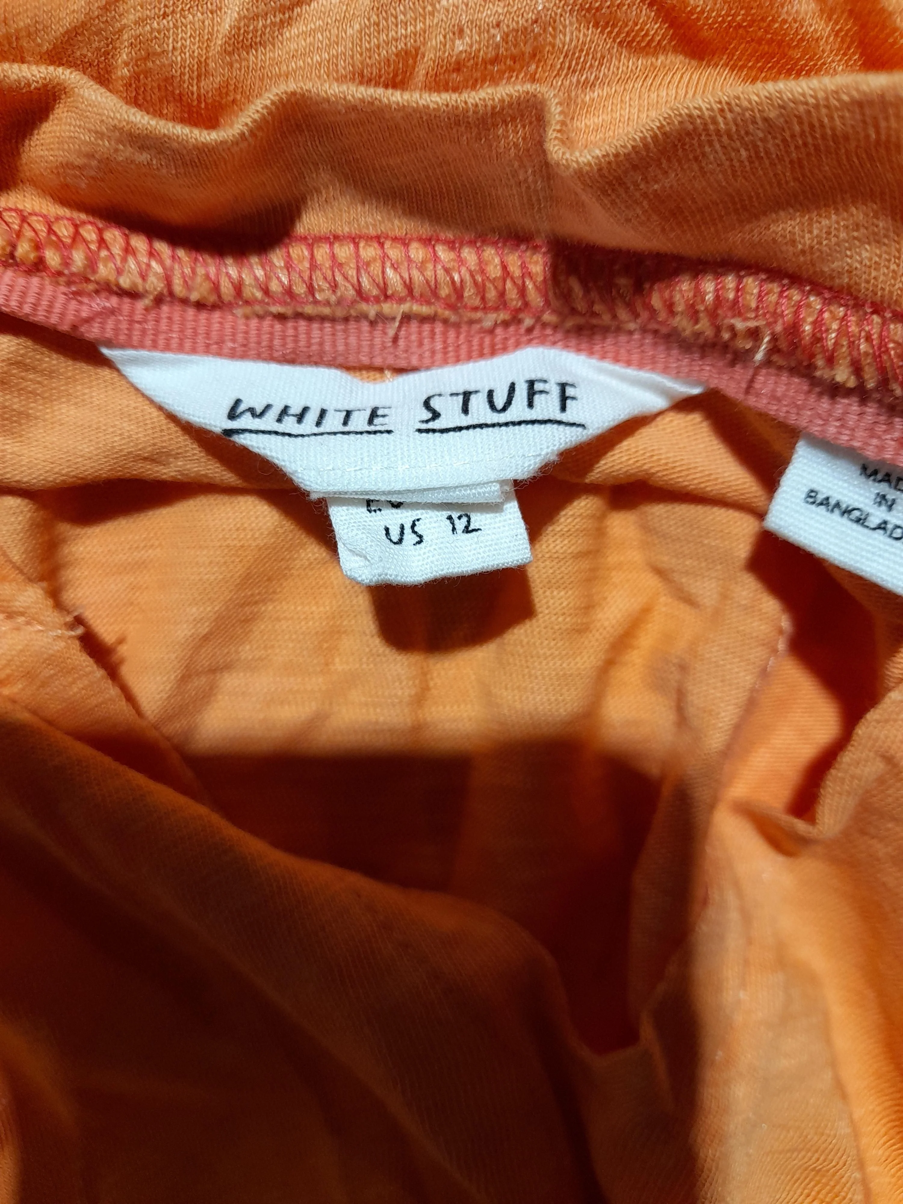 White Stuff Women's T-Shirt UK 16 Orange 100% Cotton Basic - Image 6