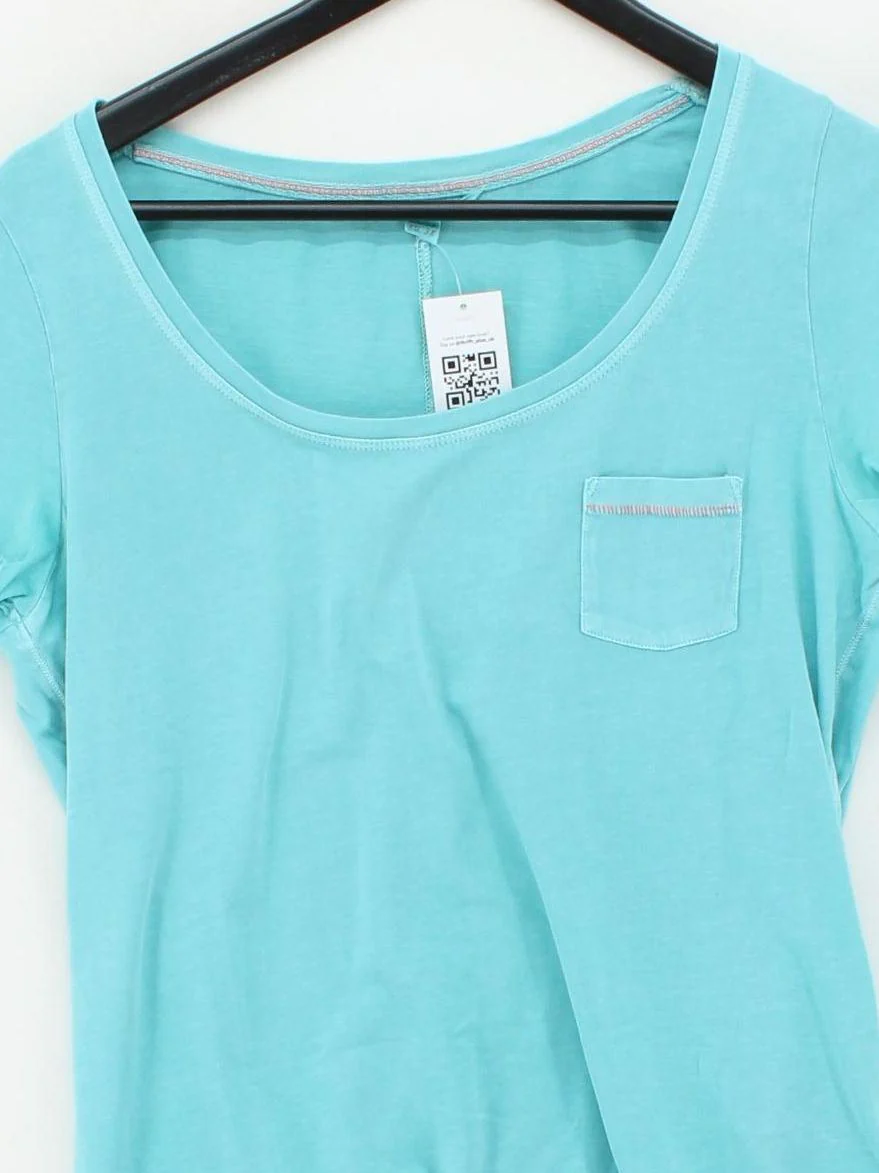 White Stuff Women's T-Shirt UK 2 Blue 100% Cotton Short Sleeve Round Neck Basic - Image 3