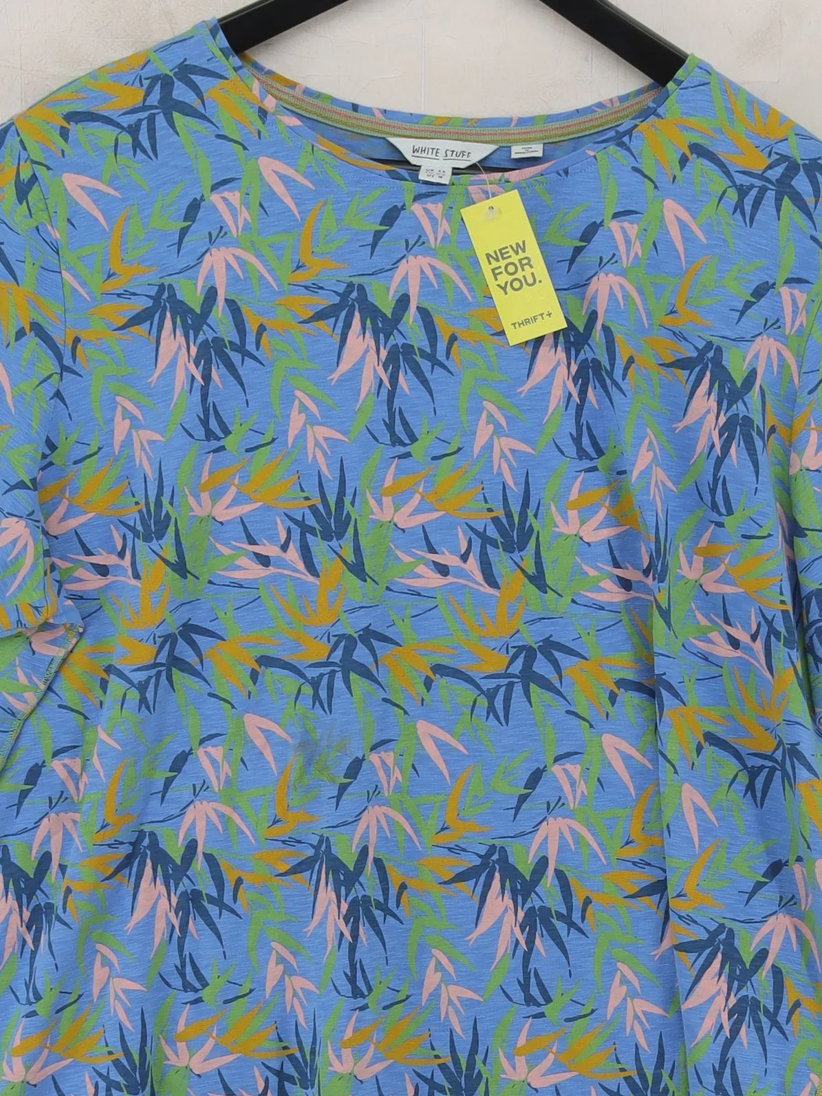 White Stuff Women's T-Shirt UK 22 Blue 100% Other Basic - Image 3