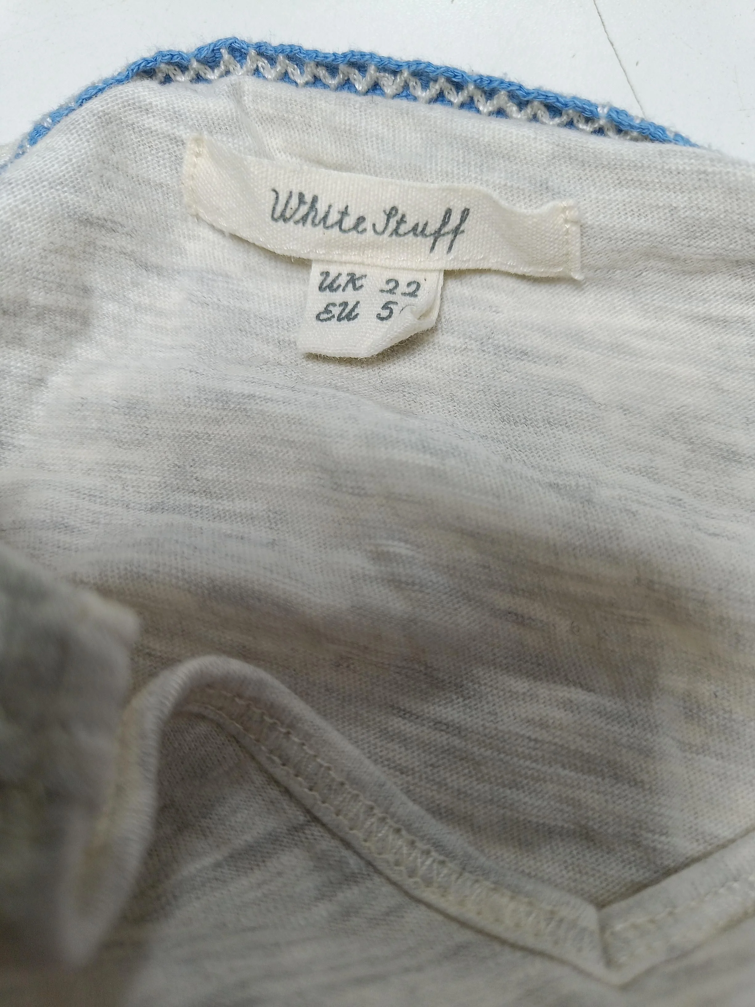 White Stuff Women's T-Shirt UK 22 Cream Cotton with Viscose Basic - Image 5