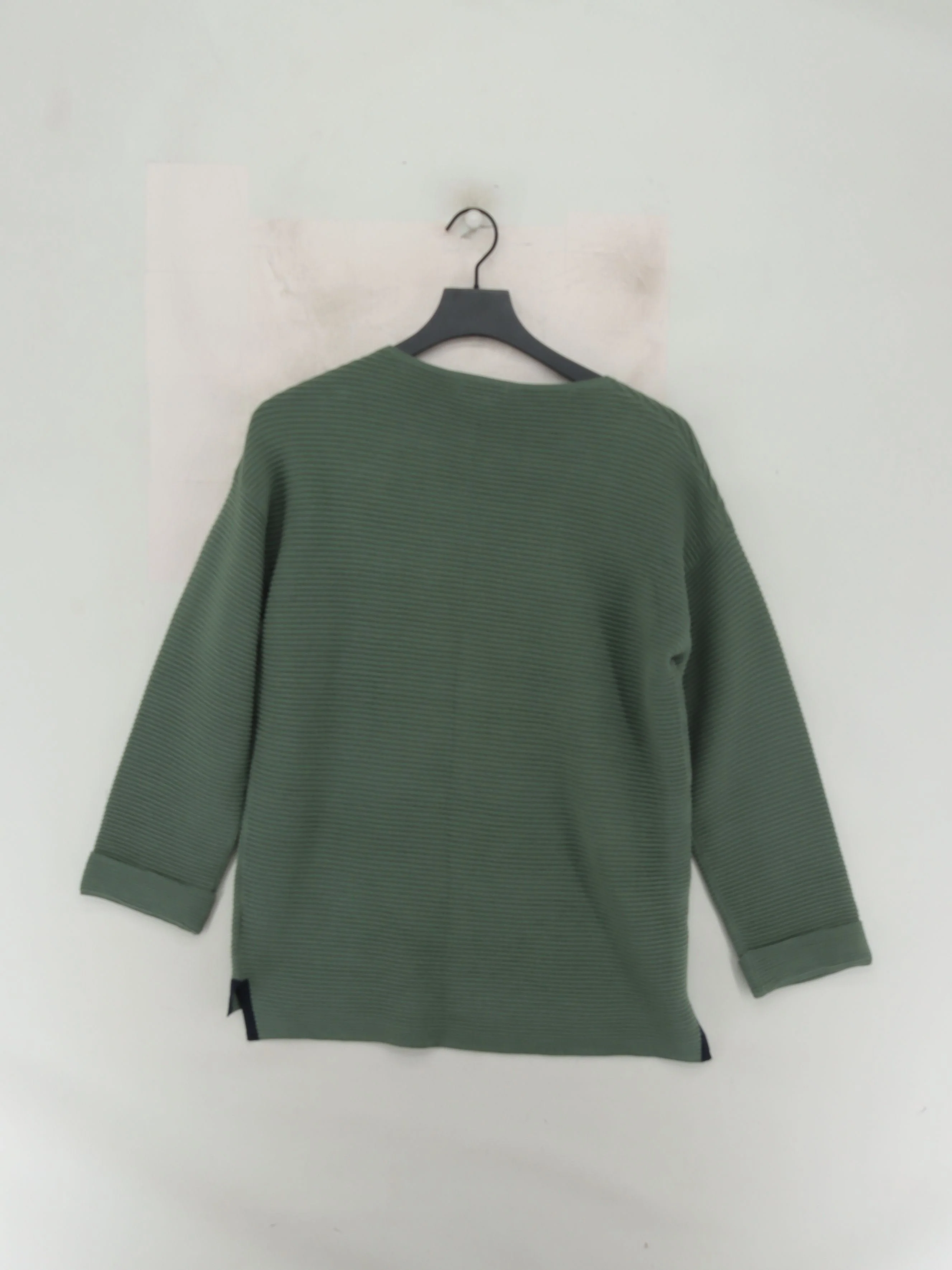 White Stuff Women's Top M Green 100% Cotton 3/4 Sleeve Round Neck Basic - Image 2