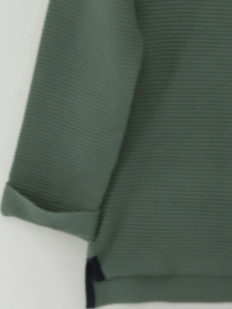 White Stuff Women's Top M Green 100% Cotton 3/4 Sleeve Round Neck Basic - Image 4