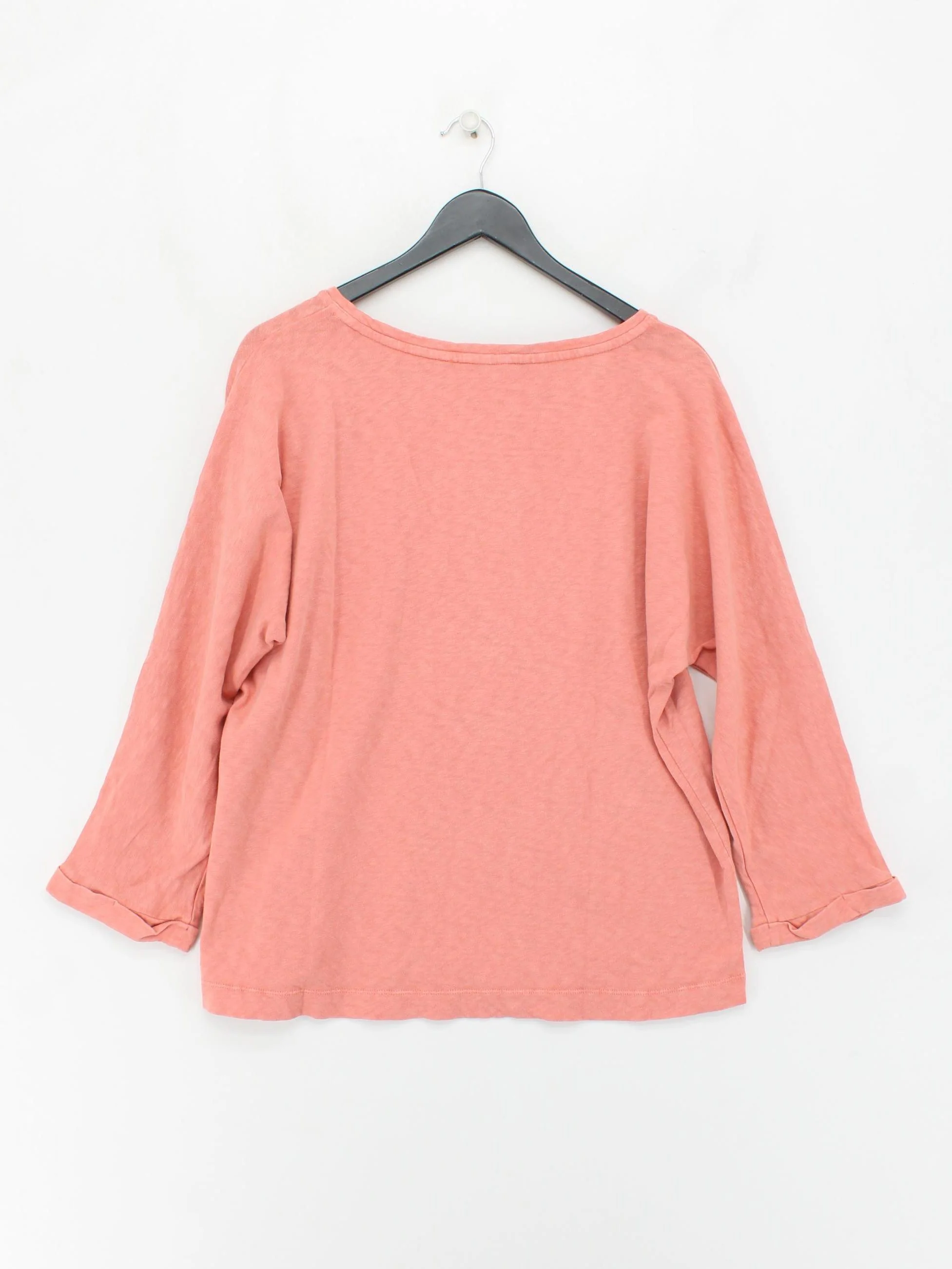 White Stuff Women's Top M Pink 100% Cotton 3/4 Sleeve Round Neck Basic - Image 2
