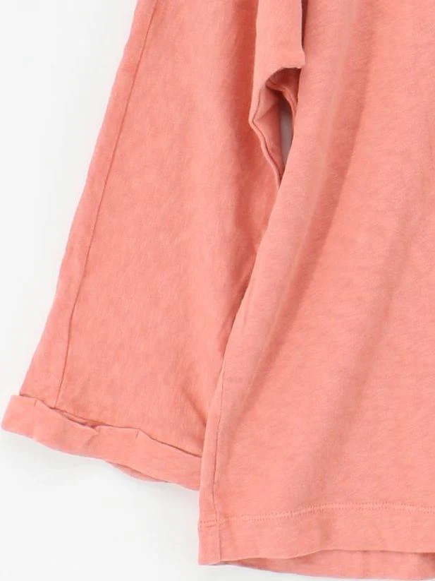 White Stuff Women's Top M Pink 100% Cotton 3/4 Sleeve Round Neck Basic - Image 4