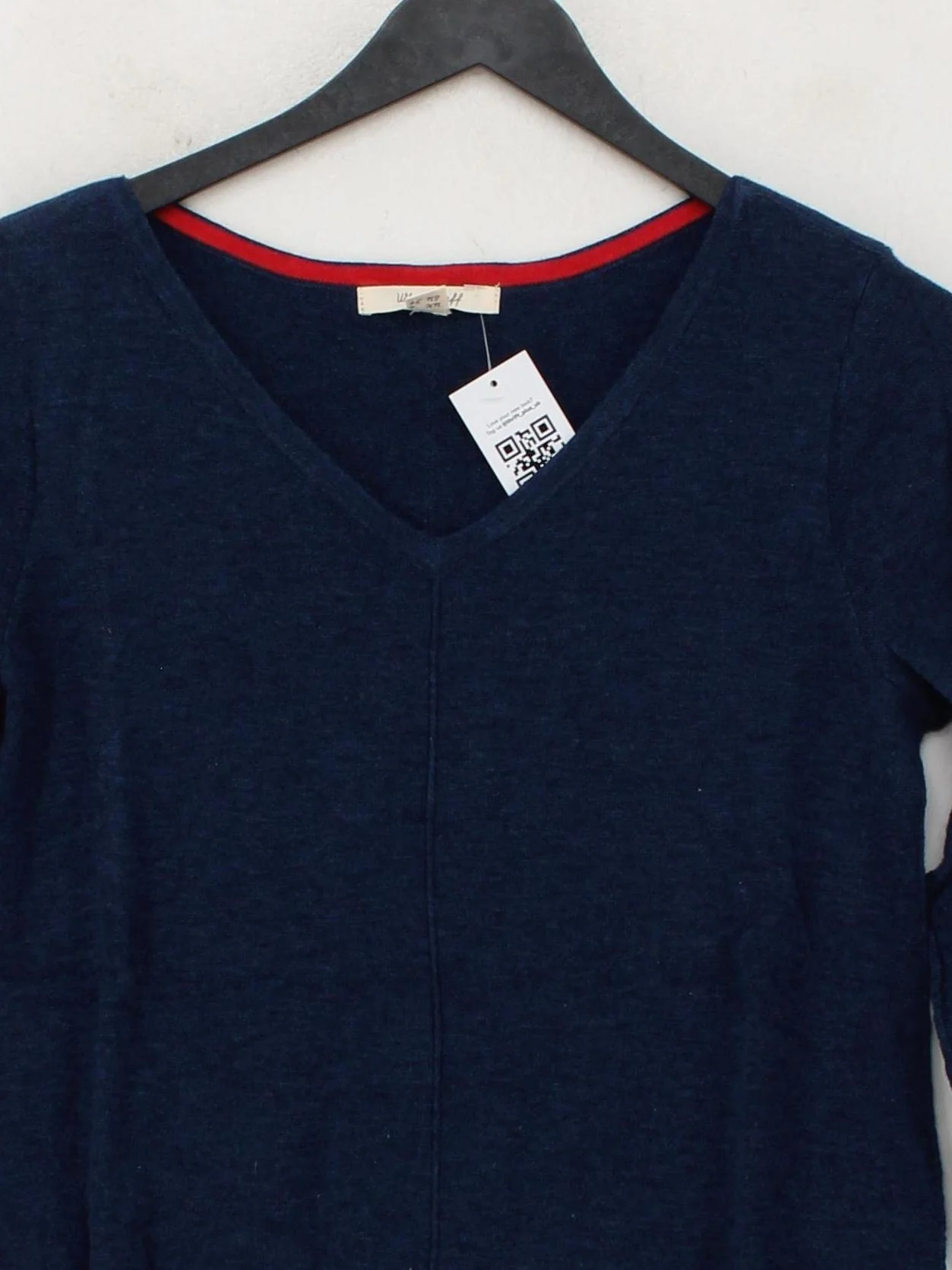 White Stuff Women's Top S Blue 100% Cotton Long Sleeve V-Neck Basic - Image 3