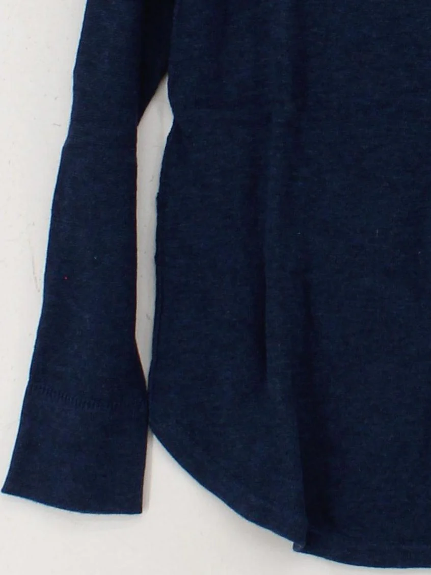White Stuff Women's Top S Blue 100% Cotton Long Sleeve V-Neck Basic - Image 4