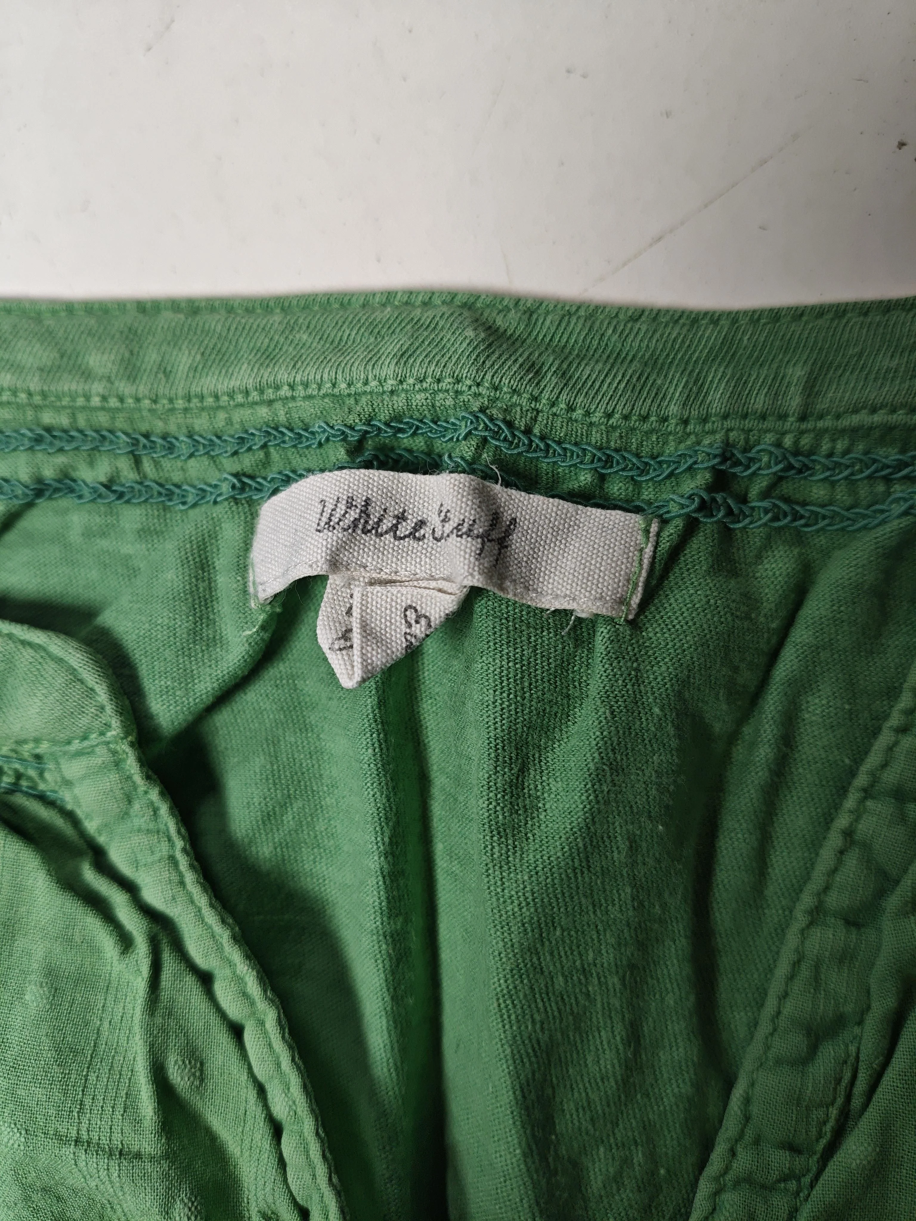 White Stuff Women's Top S Green 100% Cotton Short Sleeve V-Neck Basic - Image 5