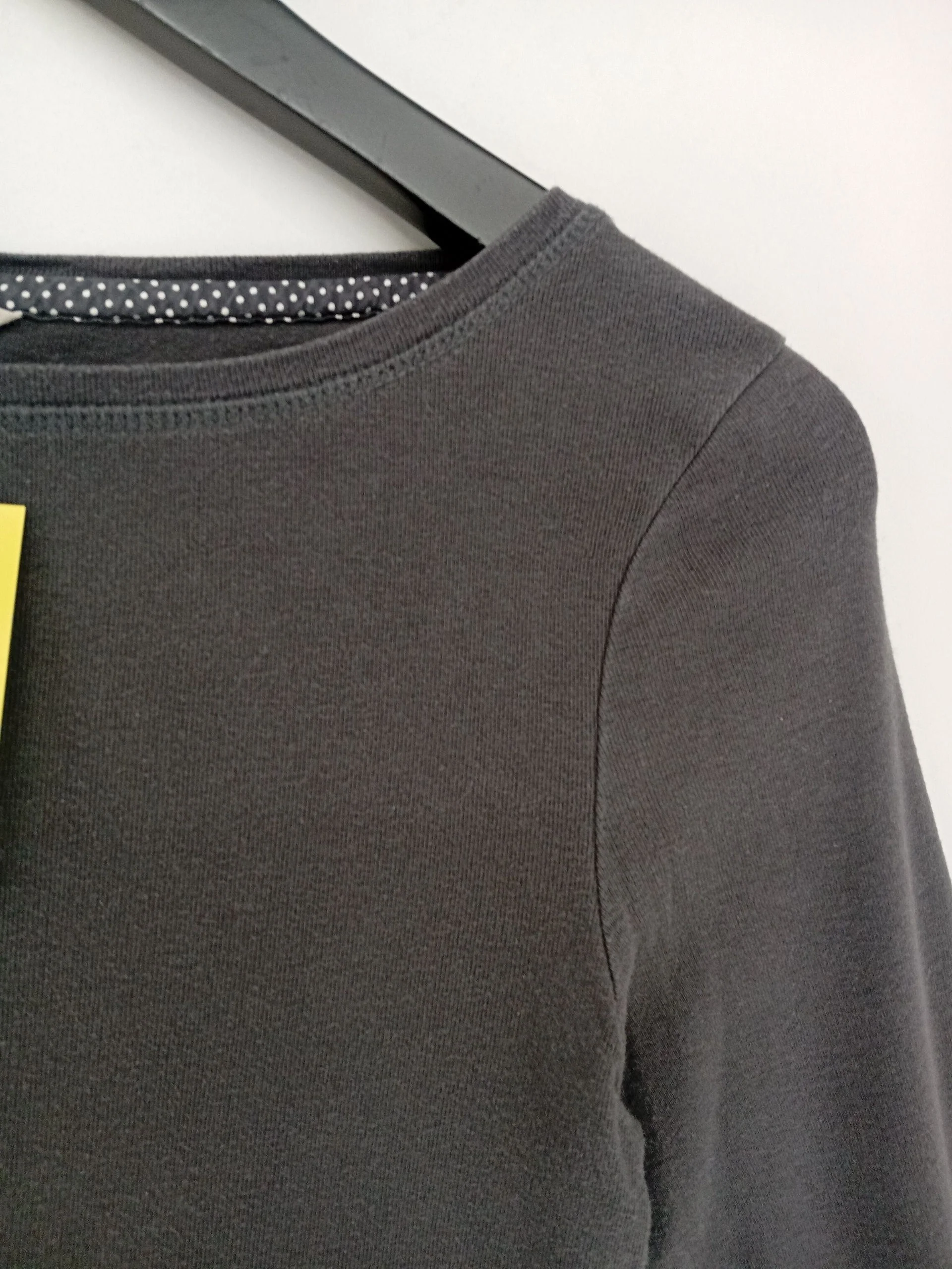 White Stuff Women's Top S Grey 100% Cotton Long Sleeve Round Neck Basic - Image 5