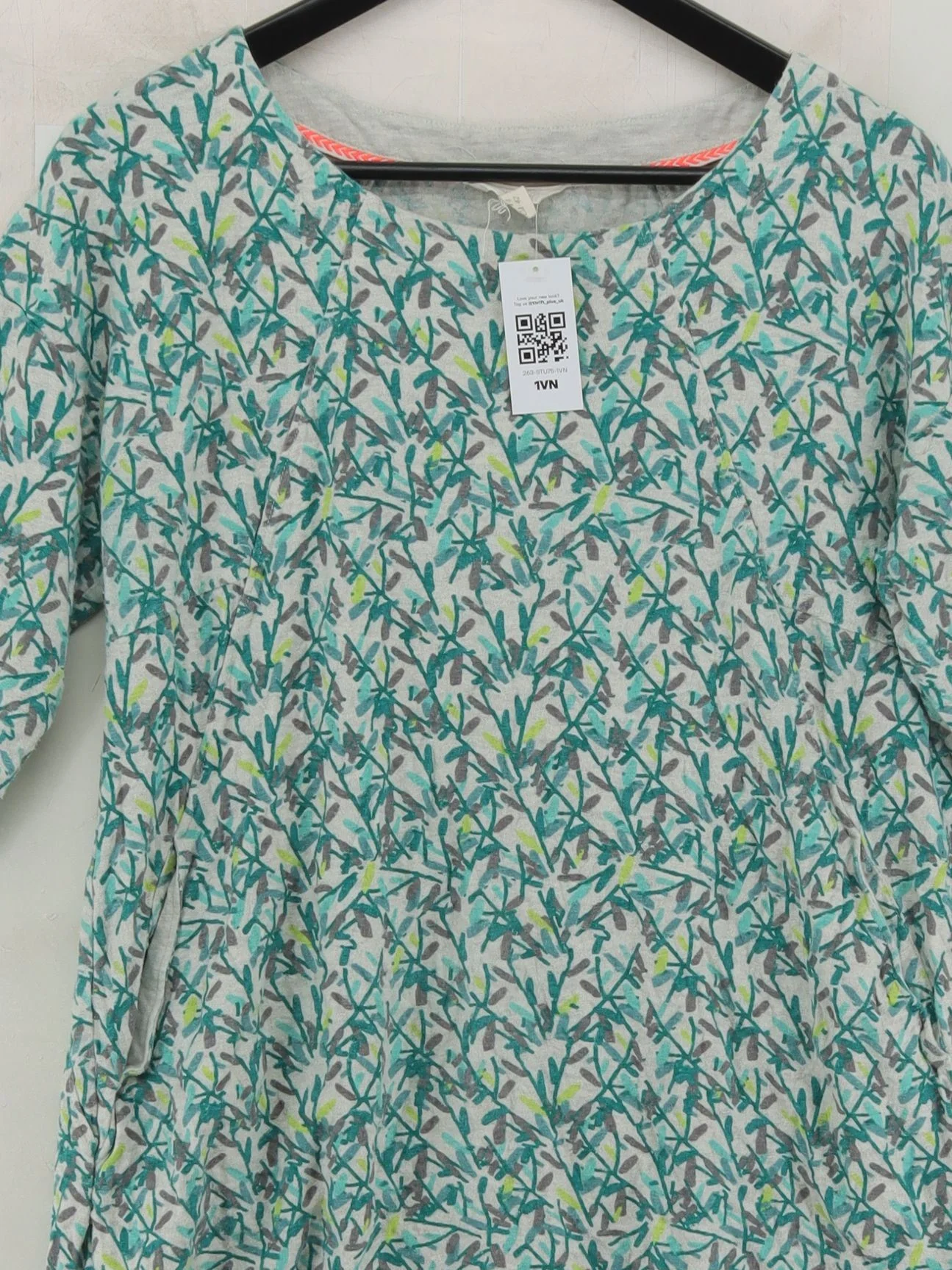 White Stuff Women's Top S Multi Cotton with Viscose 3/4 Sleeve Round Neck Tunic - Image 3