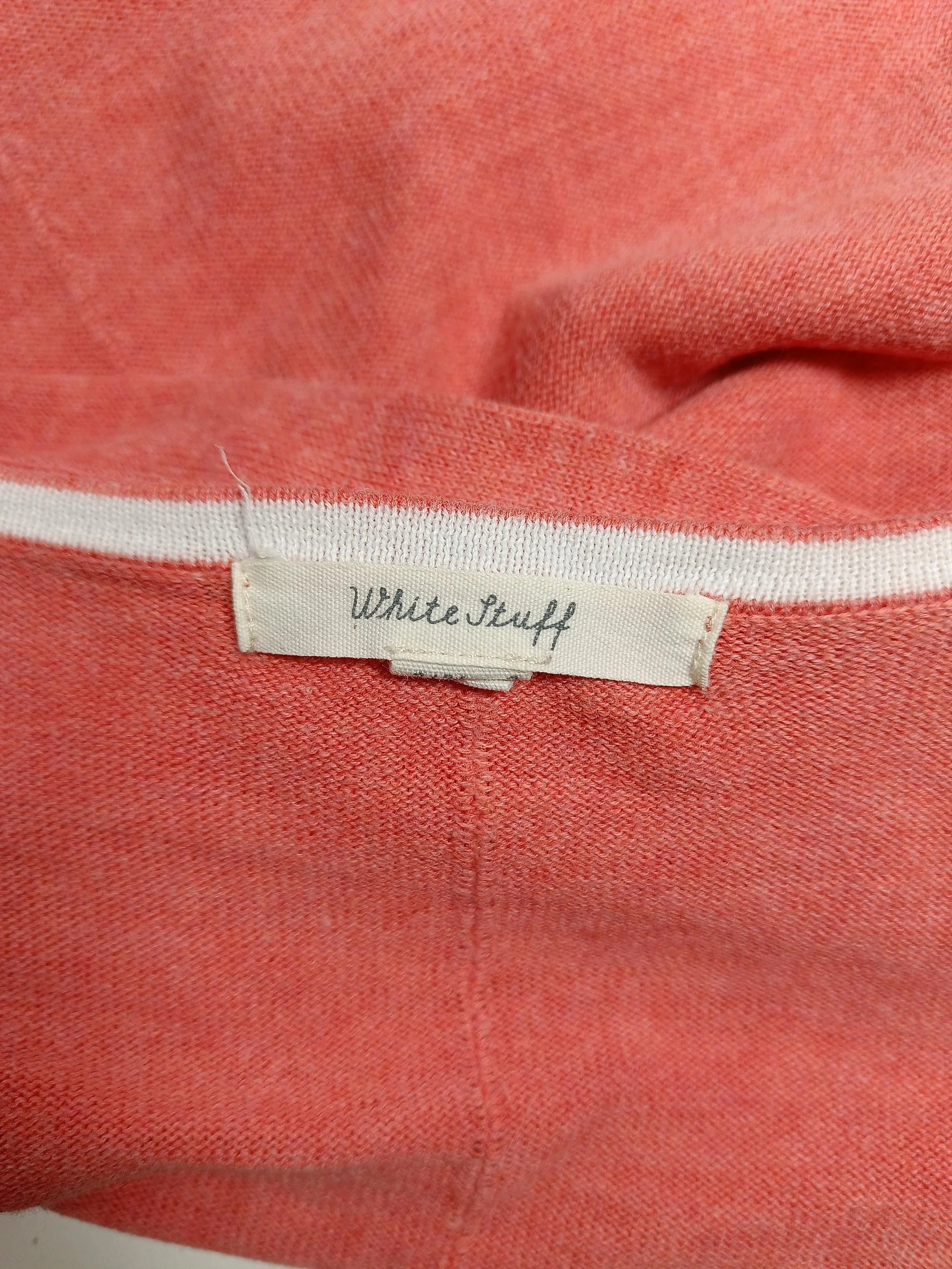 White Stuff Women's Top S Red 100% Cotton Long Sleeve V-Neck Basic - Image 5