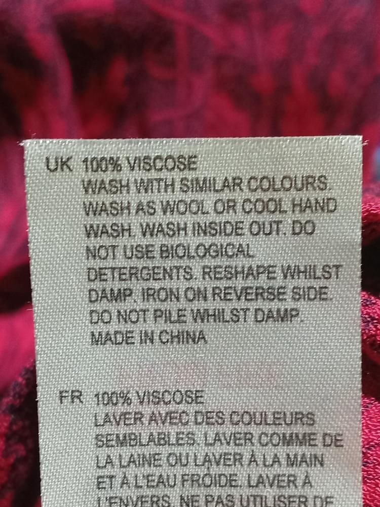 White Stuff Women's Top S Red Floral 100% Viscose 3/4 Sleeve Round Neck Basic - Image 6