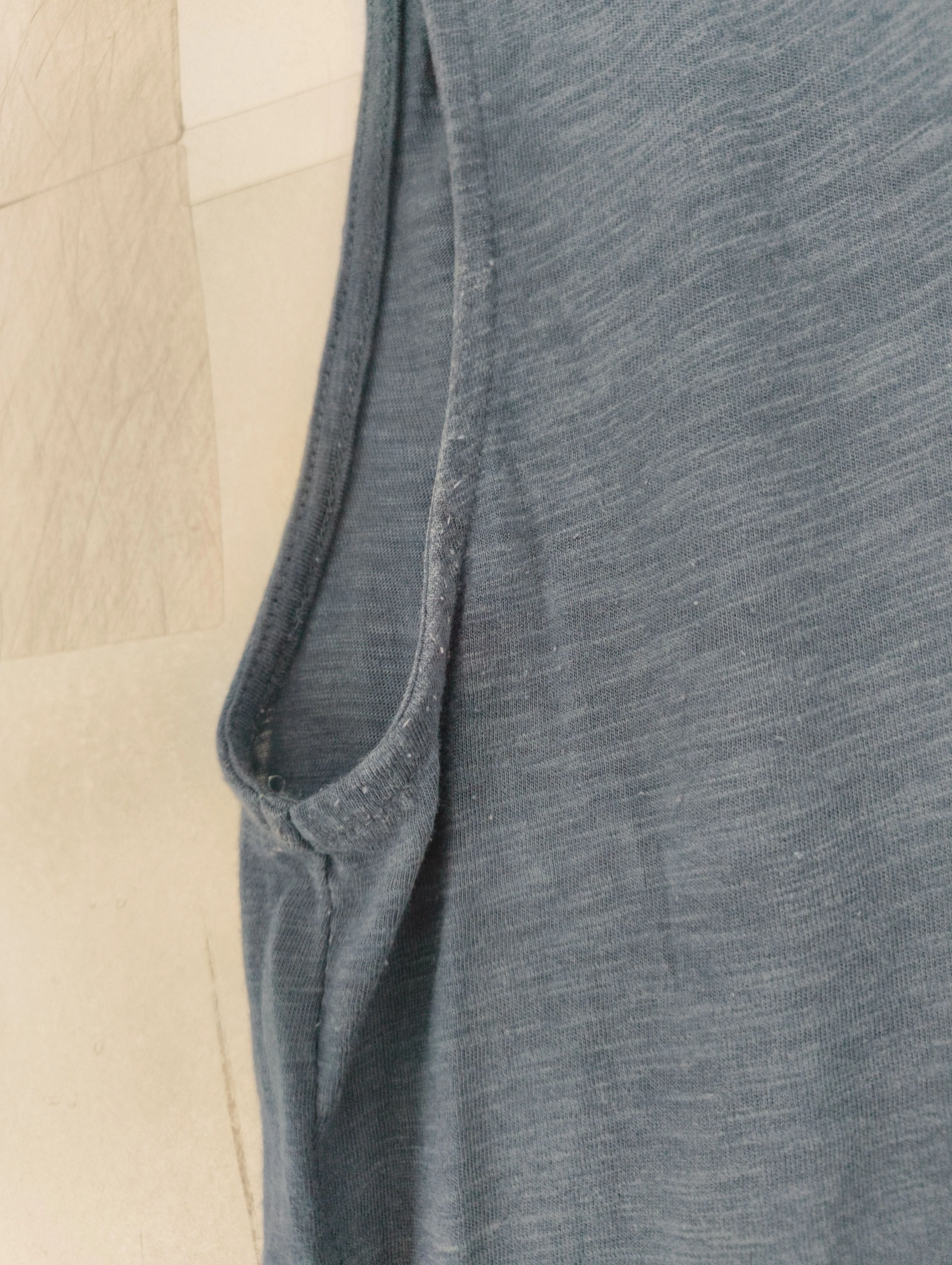 White Stuff Women's Top UK 10 Blue Cotton with Rayon Sleeveless V-Neck Basic - Image 6