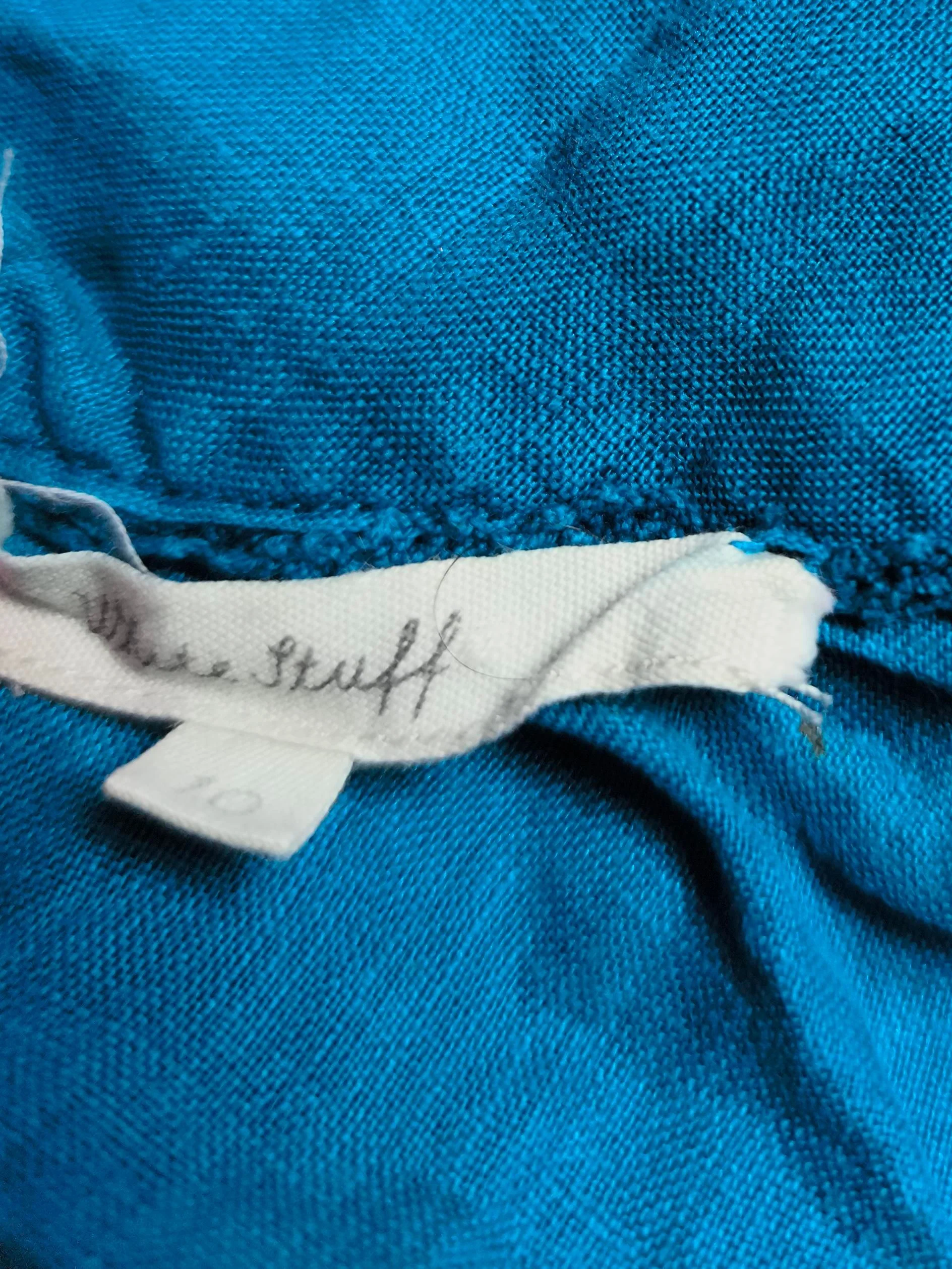 White Stuff Women's Top UK 10 Blue Linen with Cotton Short Sleeve Collared Basic - Image 5