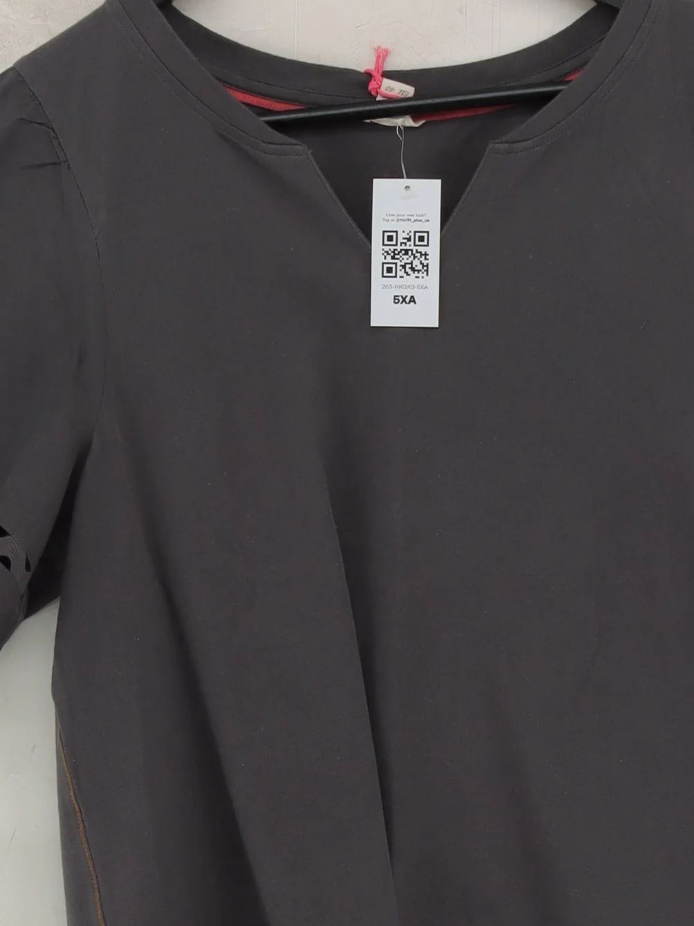 White Stuff Women's Top UK 12 Grey 100% Cotton Short Sleeve Round Neck Basic - Image 3