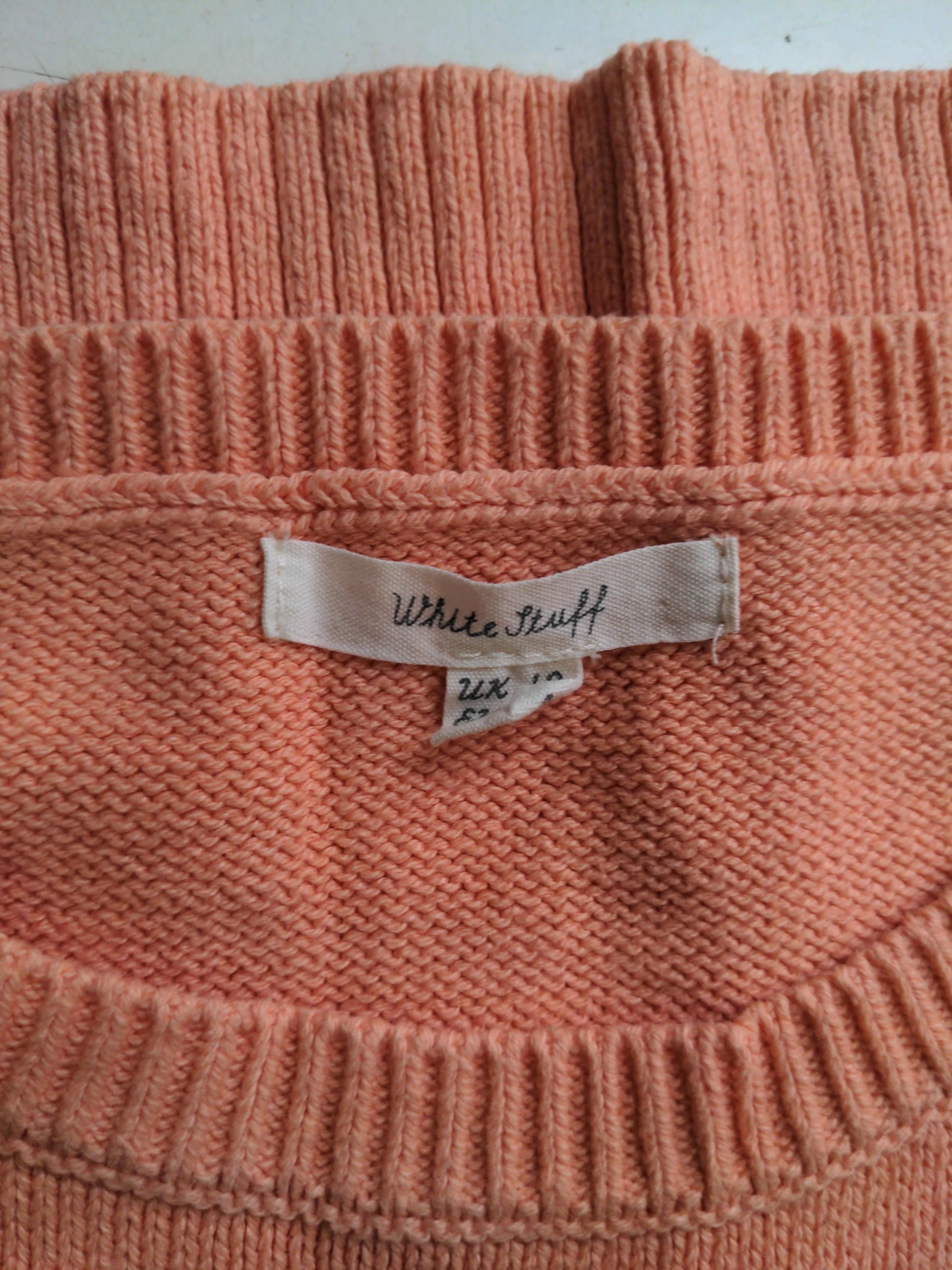 White Stuff Women's Top UK 12 Orange Cotton with Acrylic Basic - Image 5