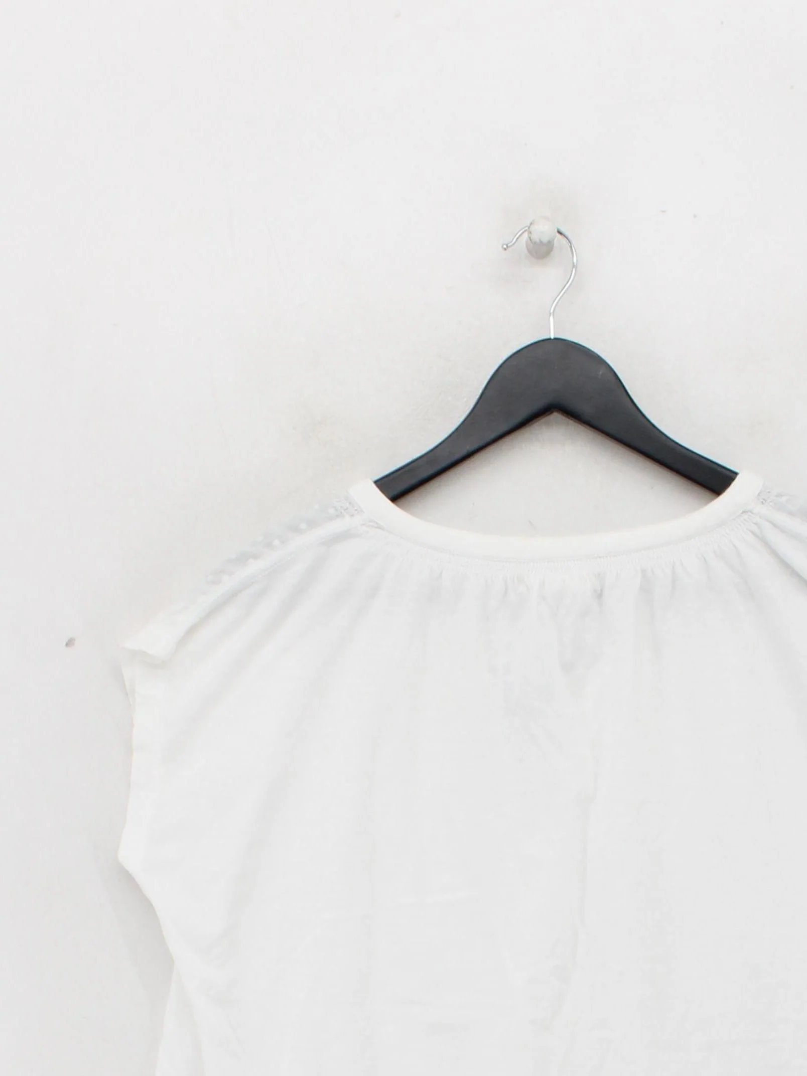 White Stuff Women's Top UK 12 White 100% Cotton Short Sleeve V-Neck Basic - Image 2