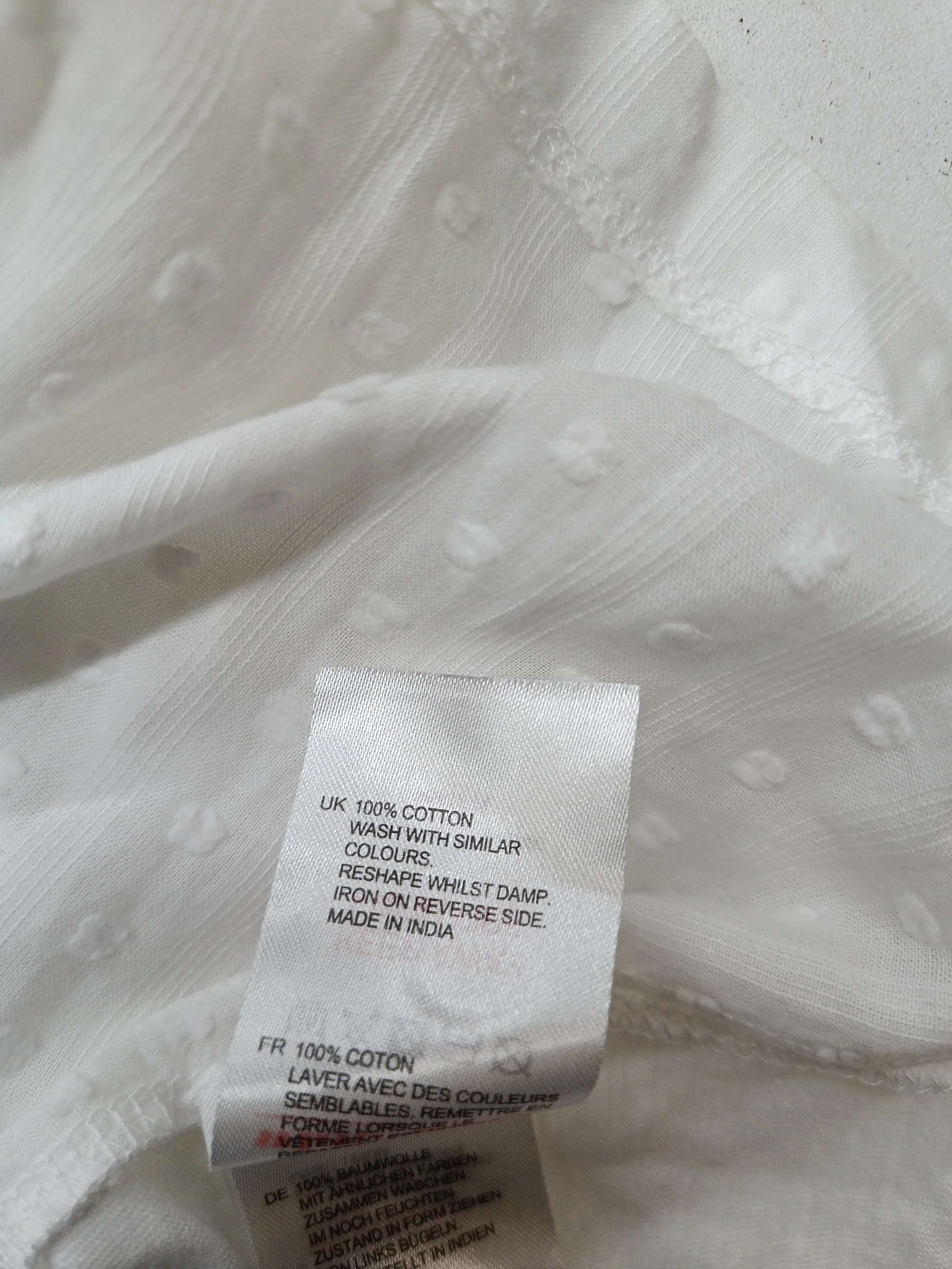 White Stuff Women's Top UK 12 White 100% Cotton Short Sleeve V-Neck Basic - Image 7