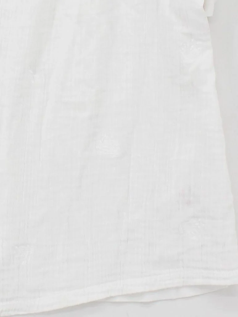 White Stuff Women's Top UK 12 White 100% Cotton Short Sleeve V-Neck Basic - Image 4