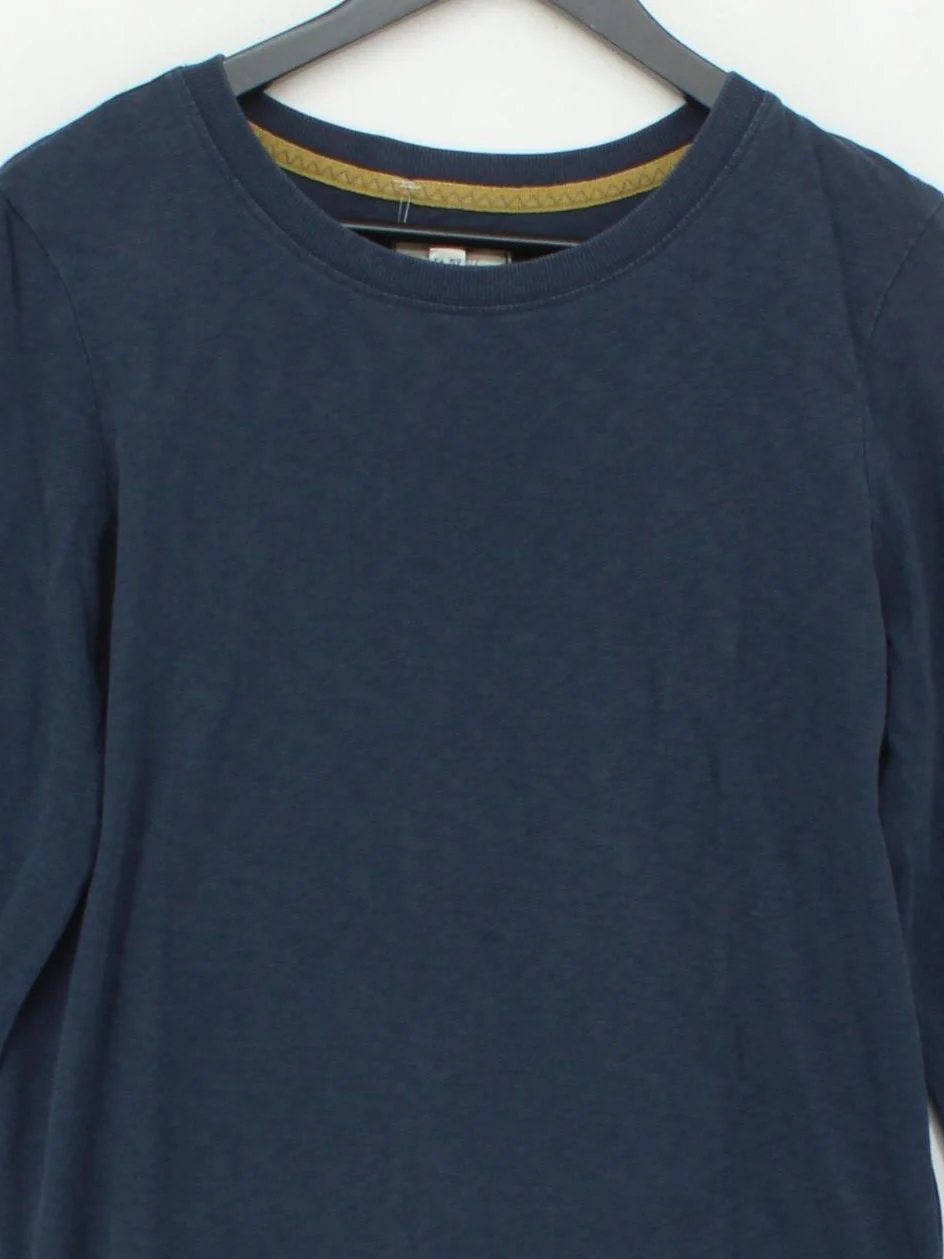 White Stuff Women's Top UK 14 Blue 100% Cotton Long Sleeve Crew Neck Basic - Image 3