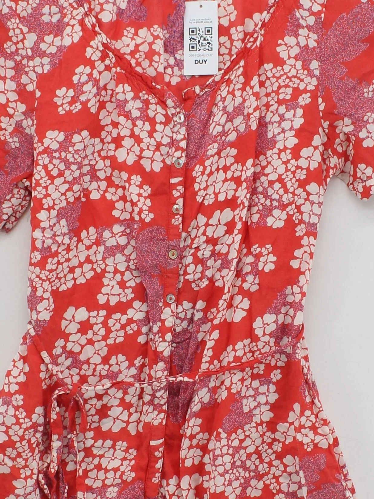 White Stuff Women's Top UK 14 Red Cotton with Viscose Tunic - Image 3