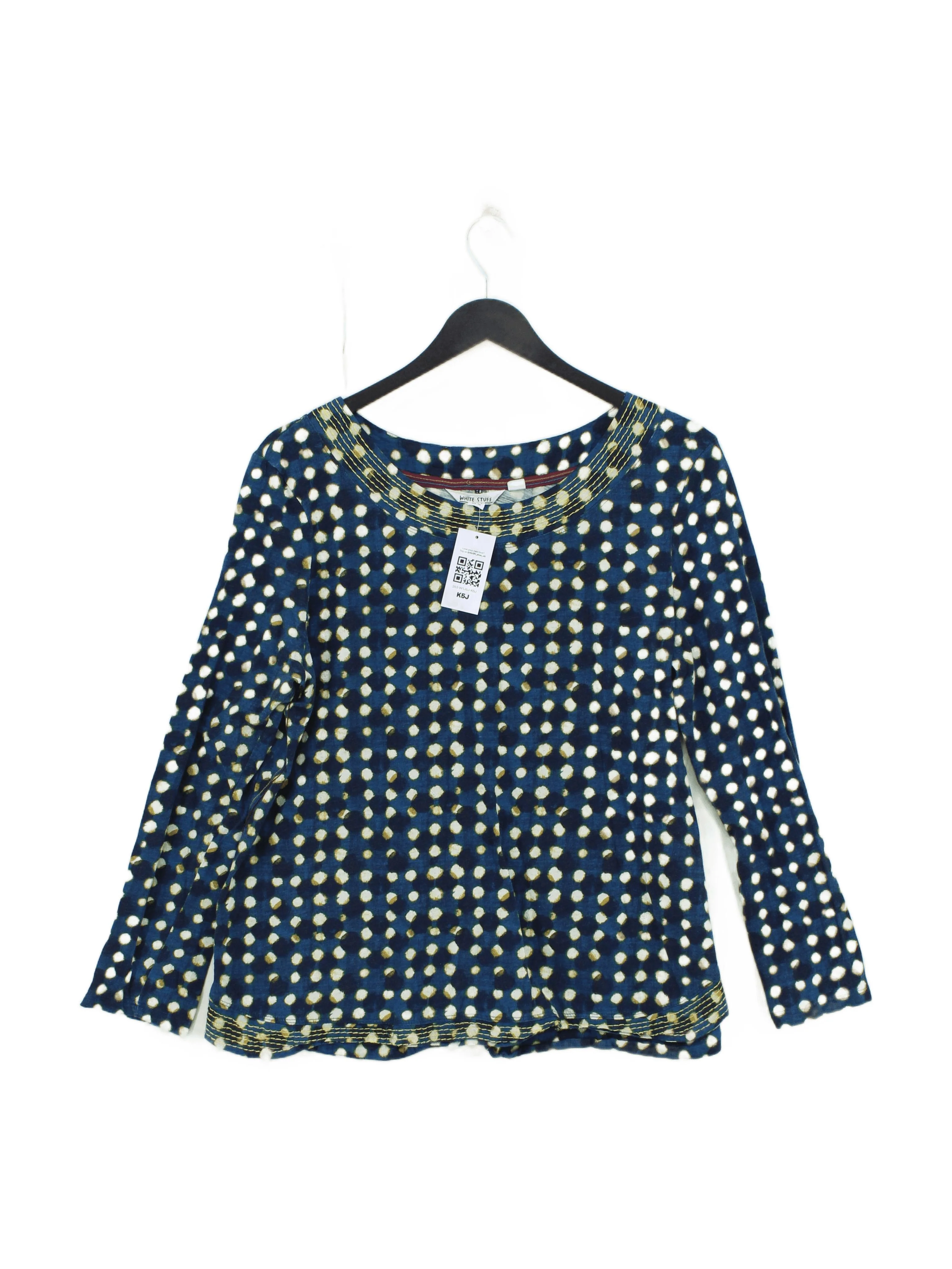 White Stuff Women's Top UK 16 Blue 100% Cotton Basic