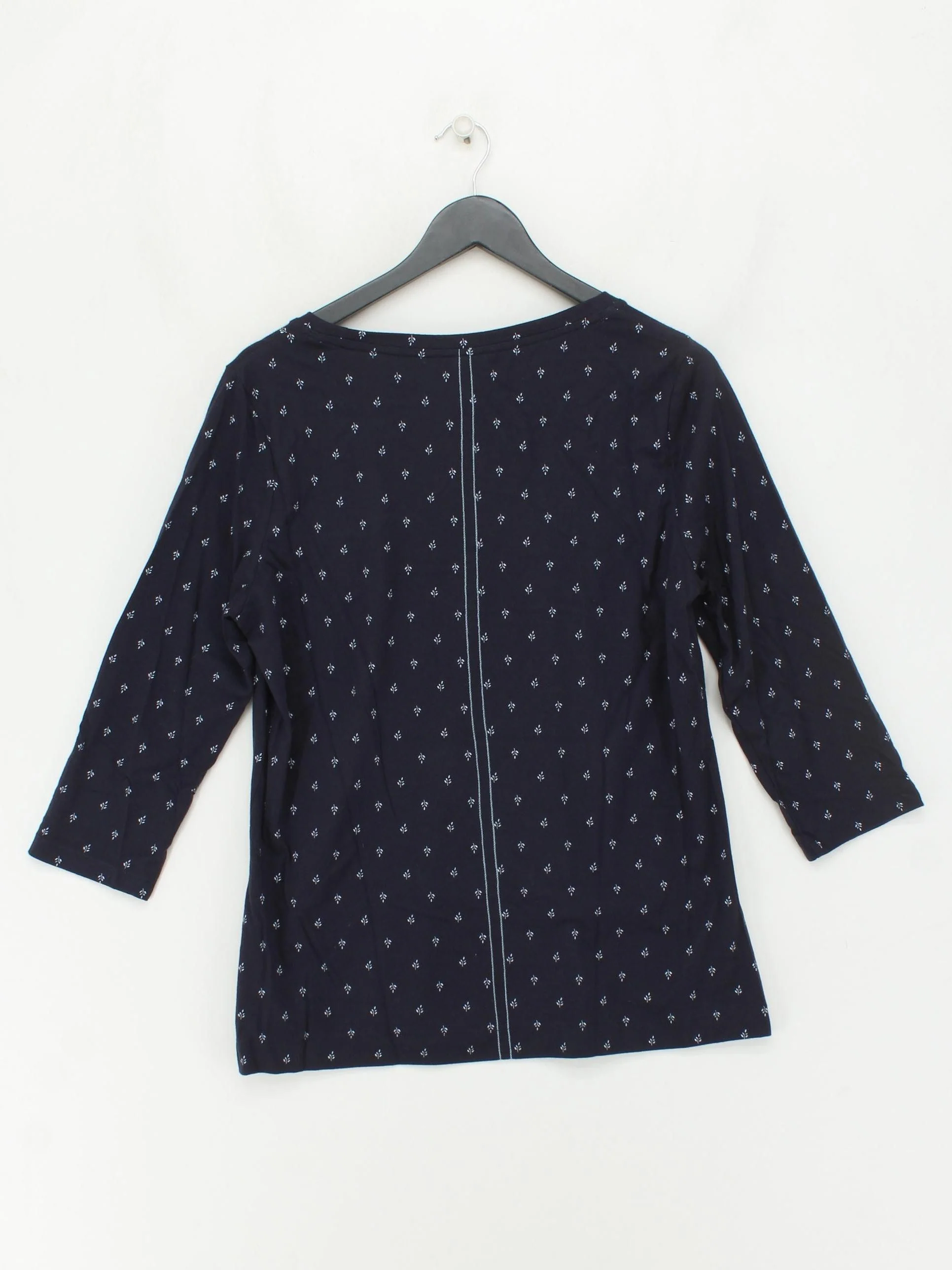 White Stuff Women's Top UK 16 Blue Cotton with Lyocell Modal Basic - Image 2