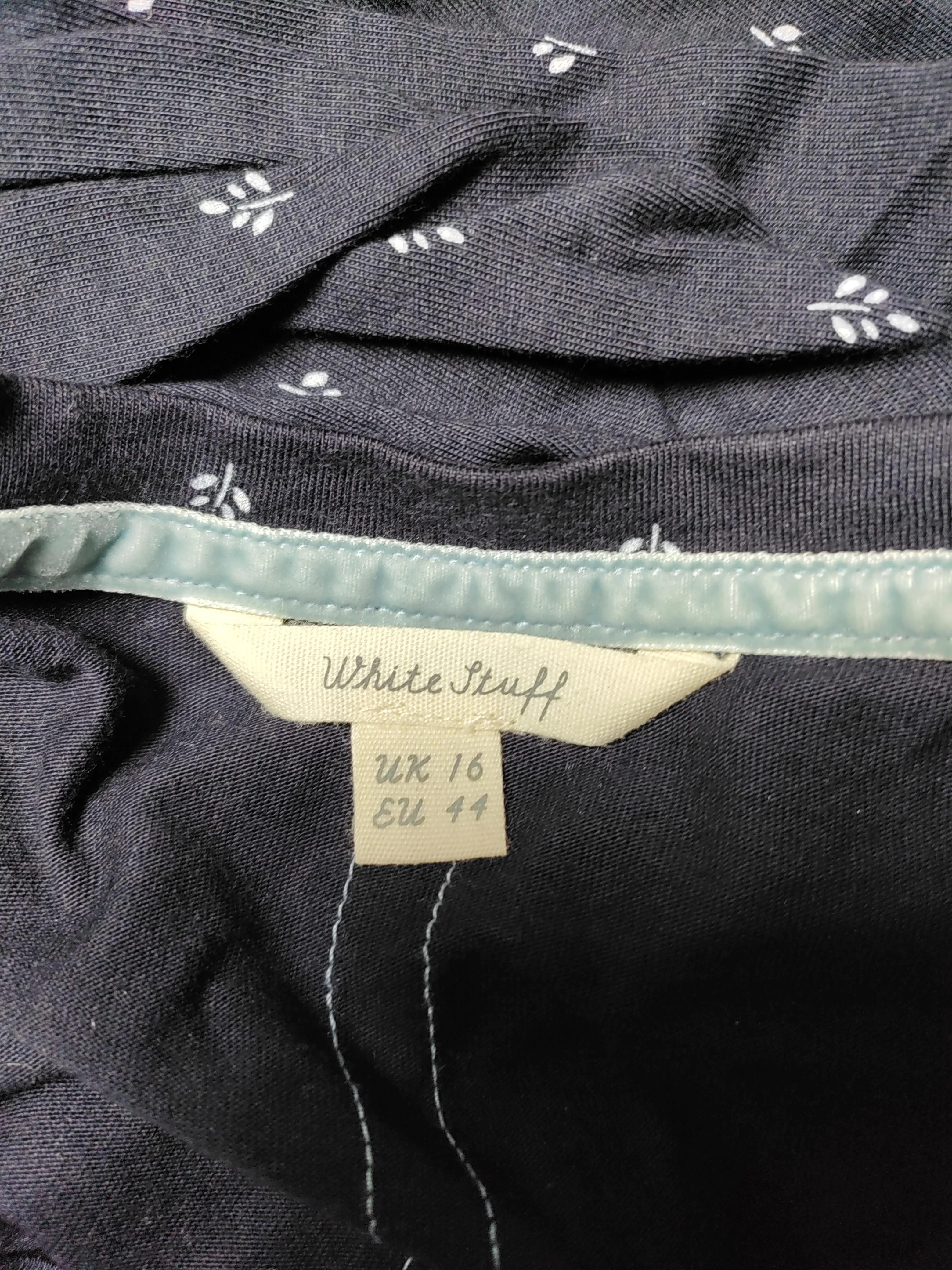White Stuff Women's Top UK 16 Blue Cotton with Lyocell Modal Basic - Image 5