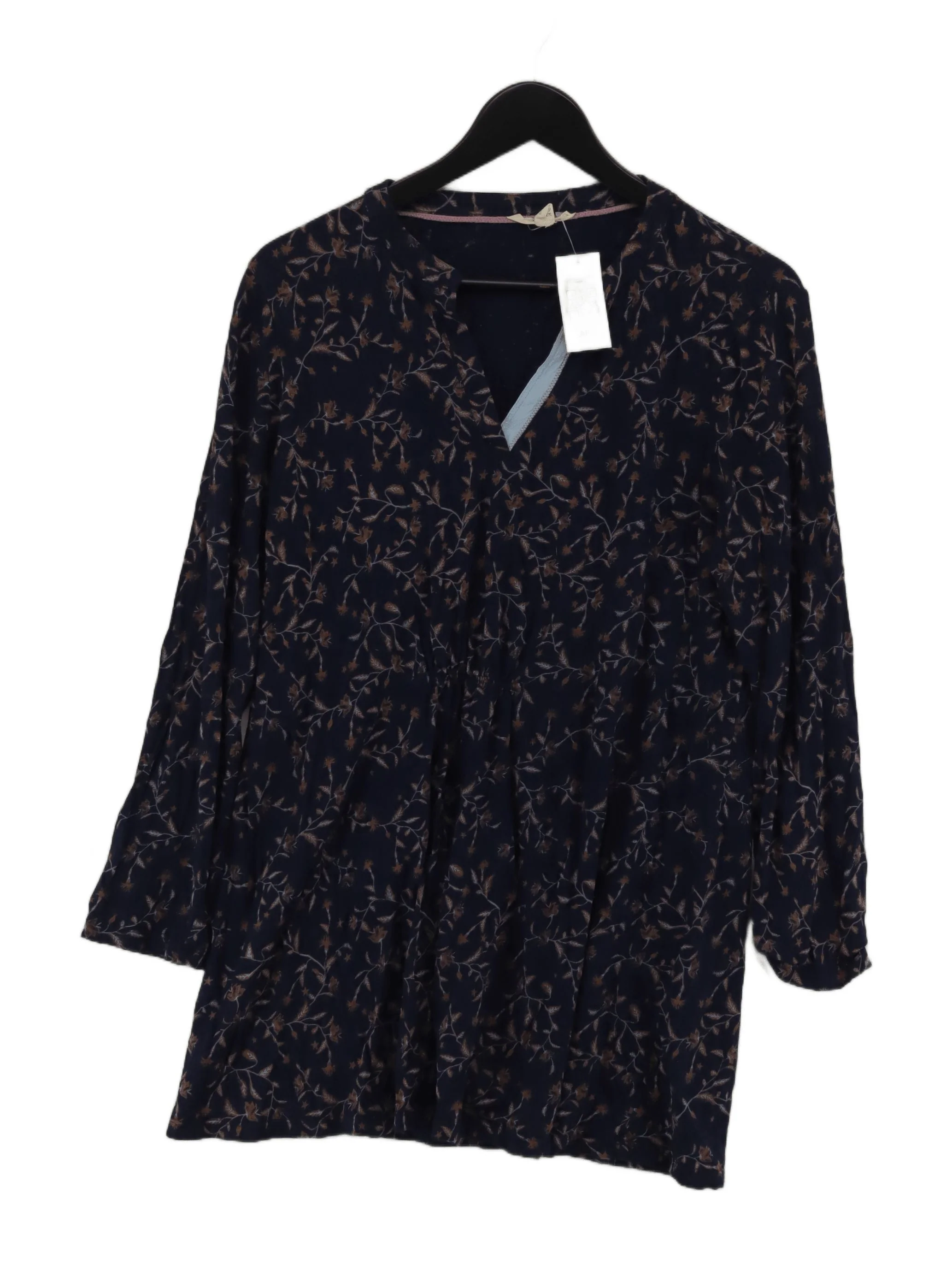 White Stuff Women's Top UK 16 Blue Cotton with Lyocell Modal Tunic