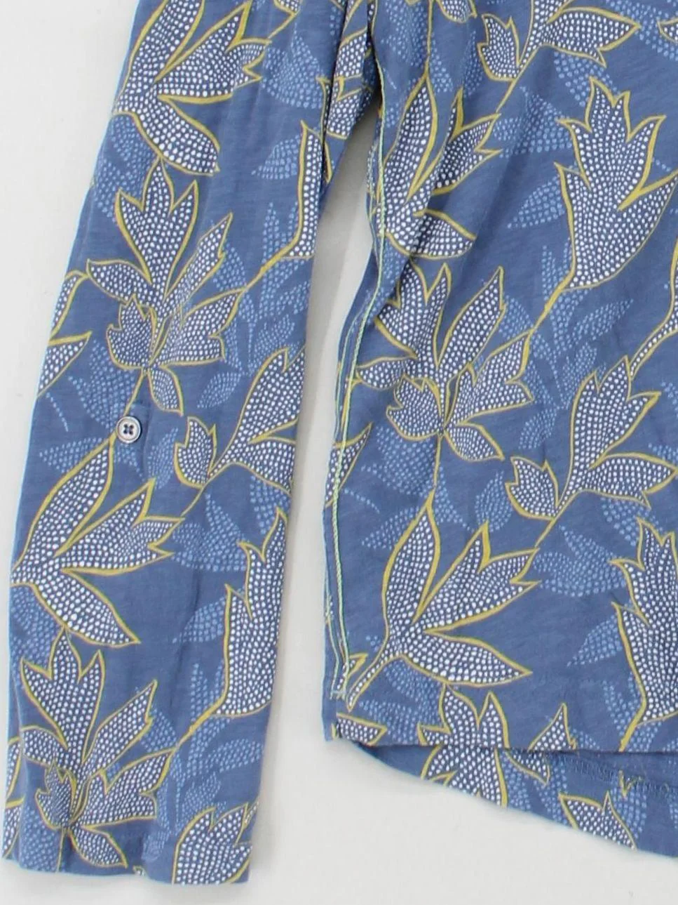 White Stuff Women's Top UK 16 Blue Floral 100% Cotton Long Sleeve Collared Basic - Image 4