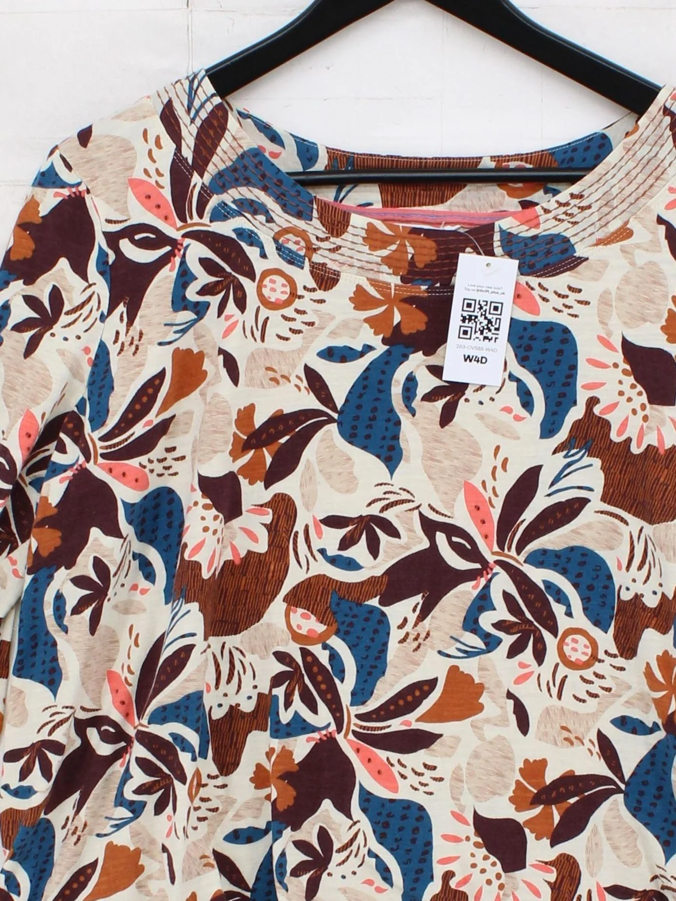 White Stuff Women's Top UK 16 Multi 100% Cotton Basic - Image 3