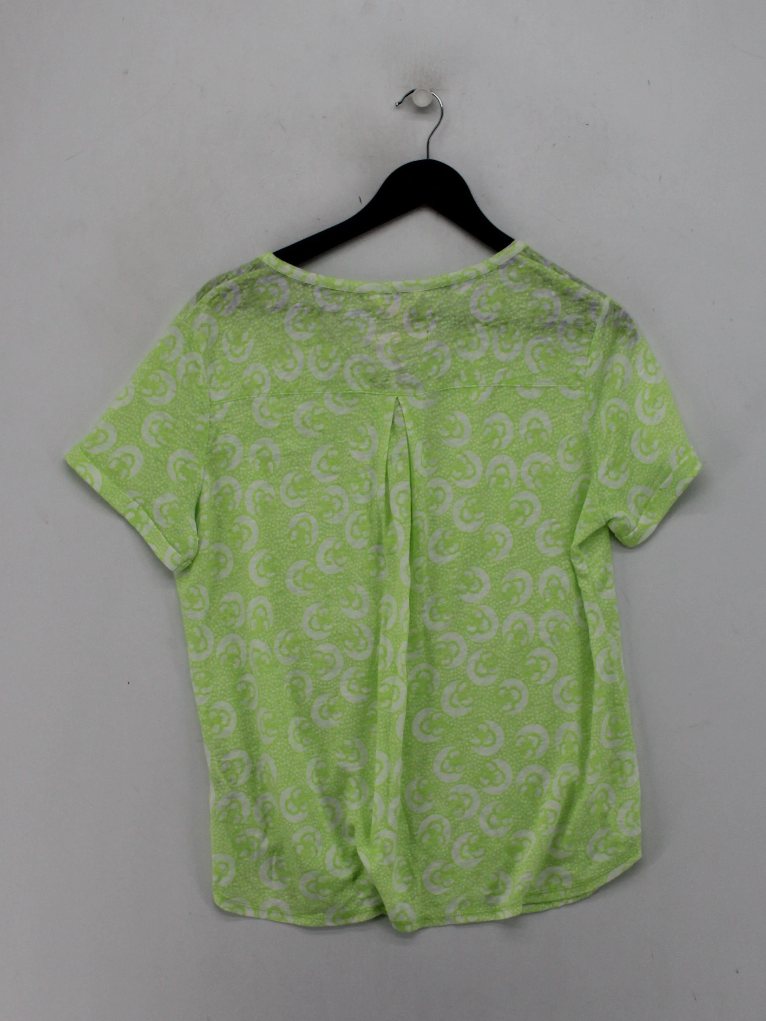 White Stuff Women's Top UK 16 Multi 100% Linen Short Sleeve Round Neck Basic - Image 2