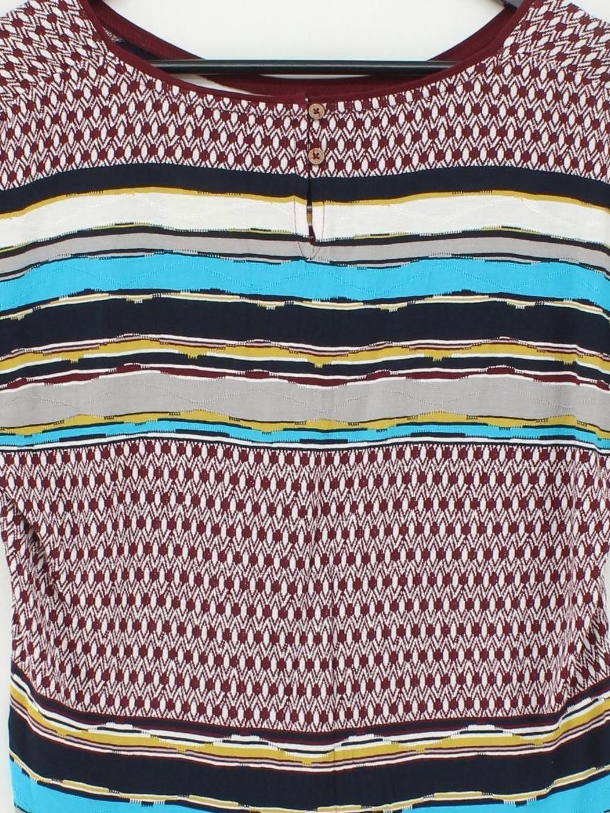White Stuff Women's Top UK 16 Multi 100% Viscose Short Sleeve Round Neck Tunic - Image 3