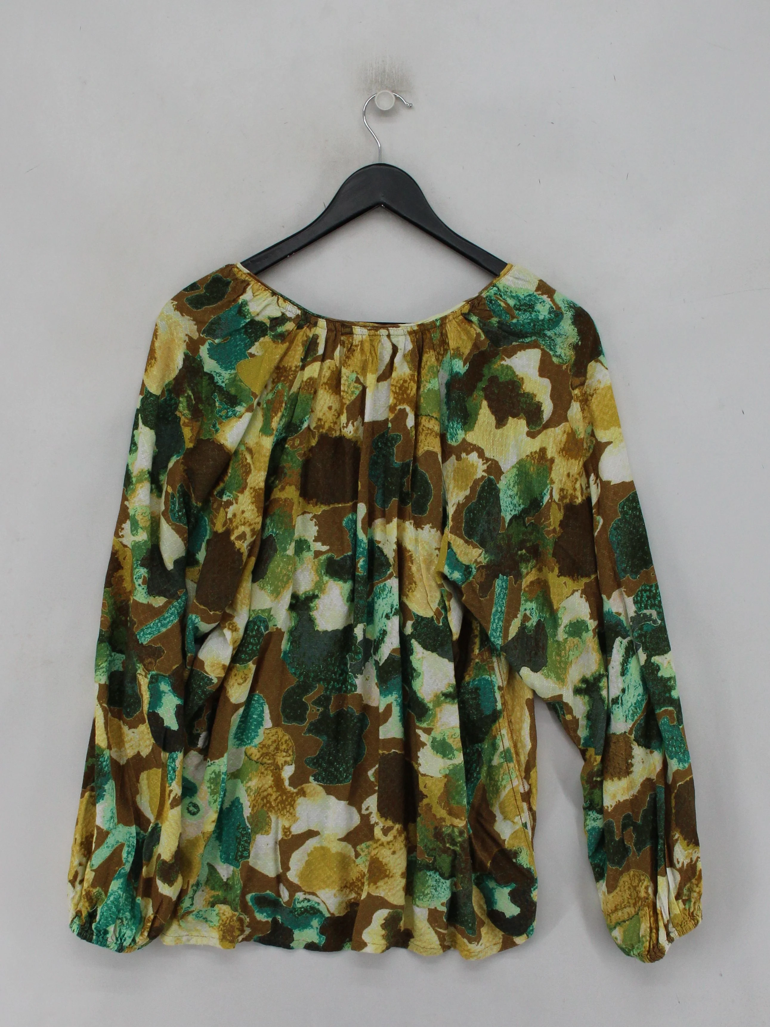 White Stuff Women's Top UK 16 Multi Floral 100% Viscose Long Sleeve V-Neck Basic - Image 2