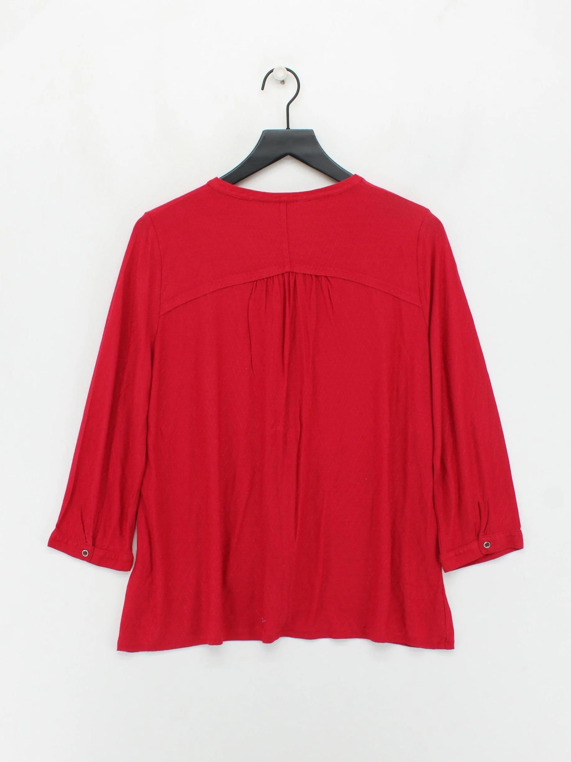 White Stuff Women's Top UK 16 Red 100% Viscose 3/4 Sleeve Round Neck Basic - Image 2