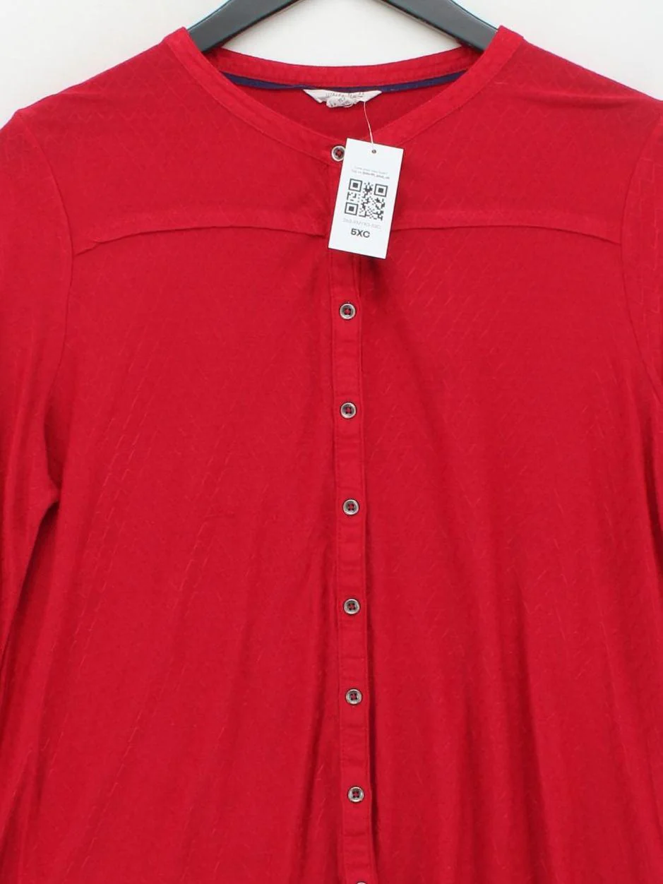 White Stuff Women's Top UK 16 Red 100% Viscose 3/4 Sleeve Round Neck Basic - Image 3