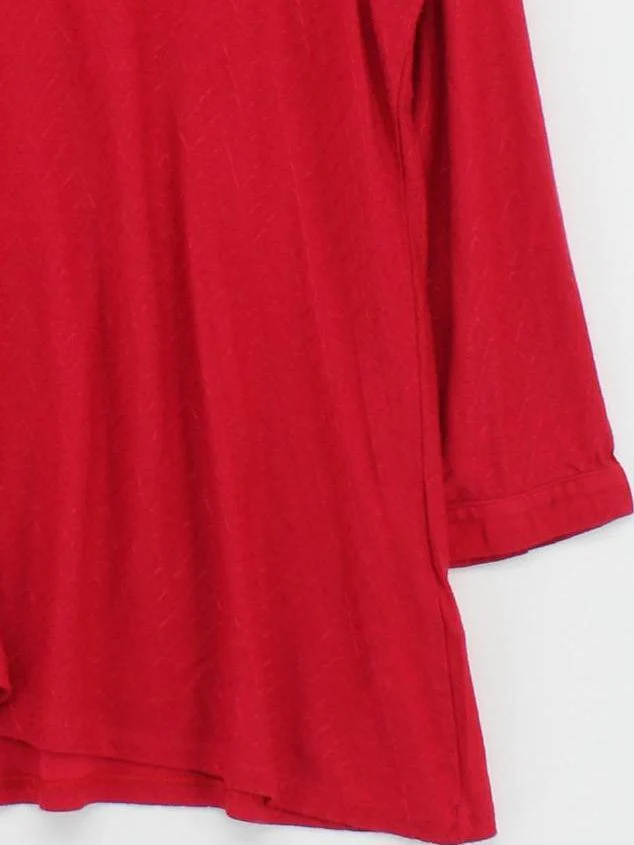 White Stuff Women's Top UK 16 Red 100% Viscose 3/4 Sleeve Round Neck Basic - Image 4