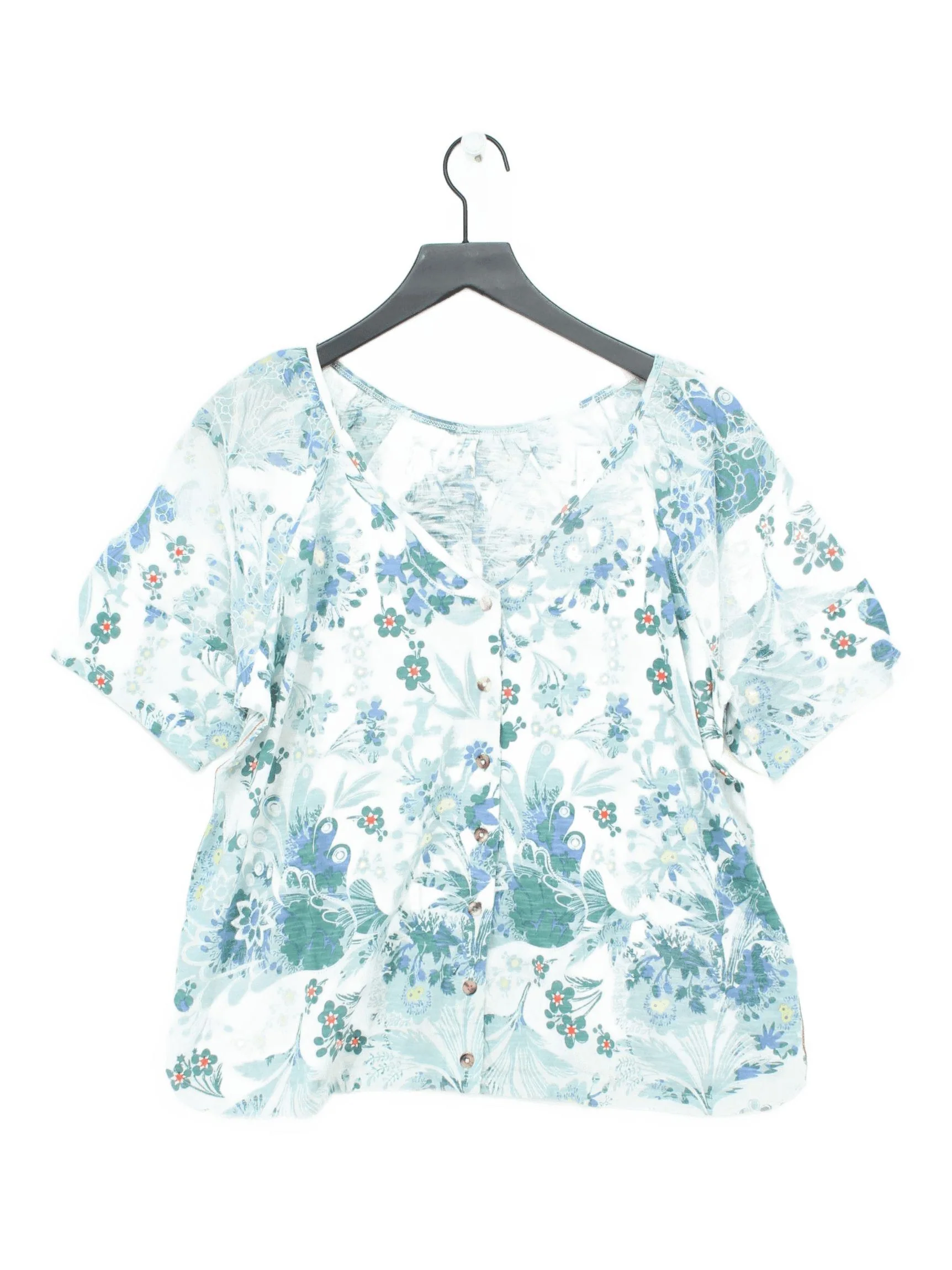 White Stuff Women's Top UK 16 White Cotton with Viscose, Elastane Basic