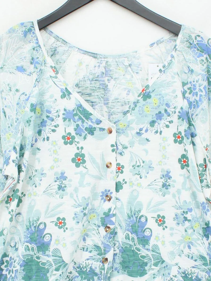 White Stuff Women's Top UK 16 White Cotton with Viscose, Elastane Basic - Image 3