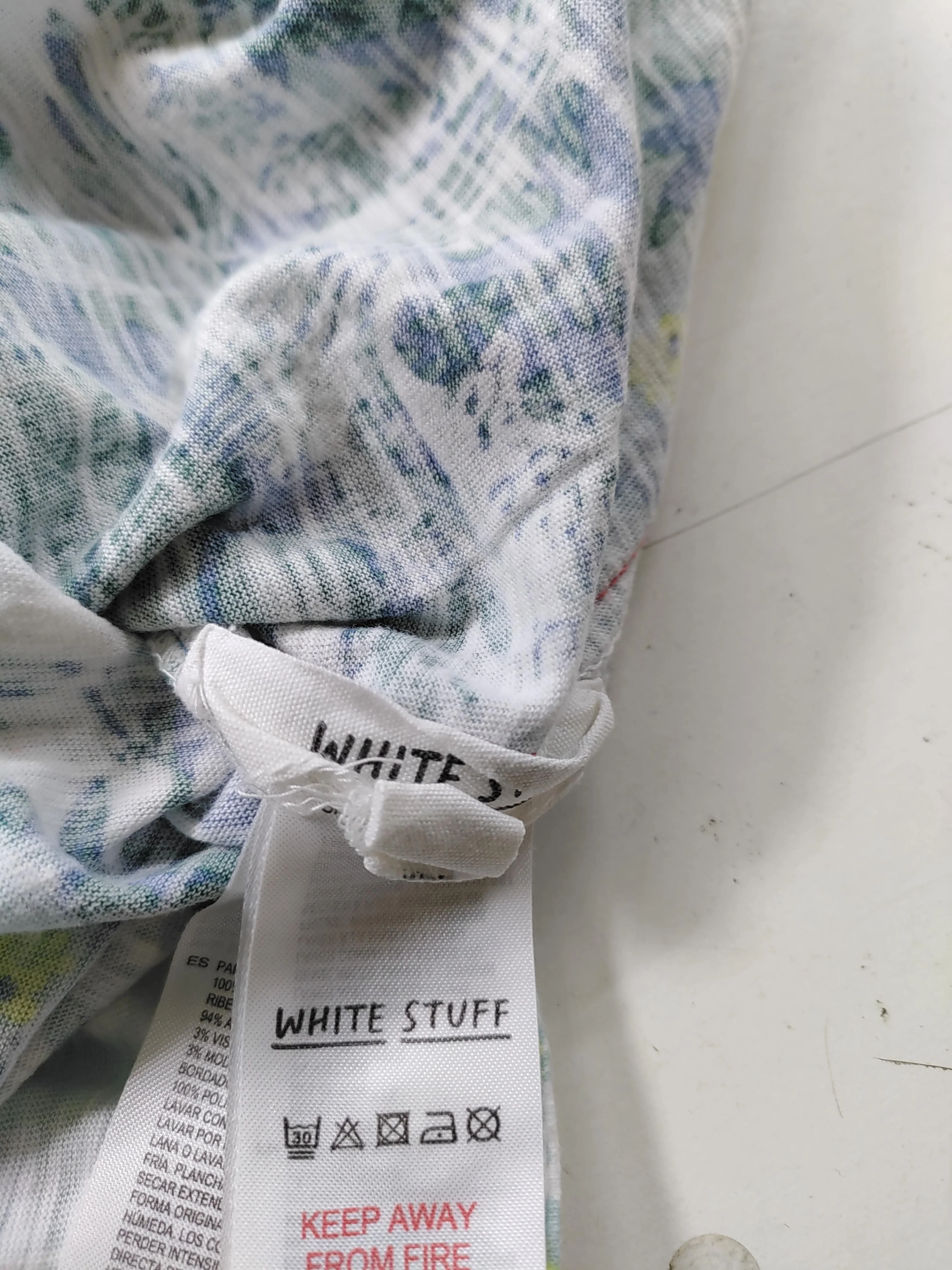 White Stuff Women's Top UK 16 White Cotton with Viscose, Elastane Basic - Image 5
