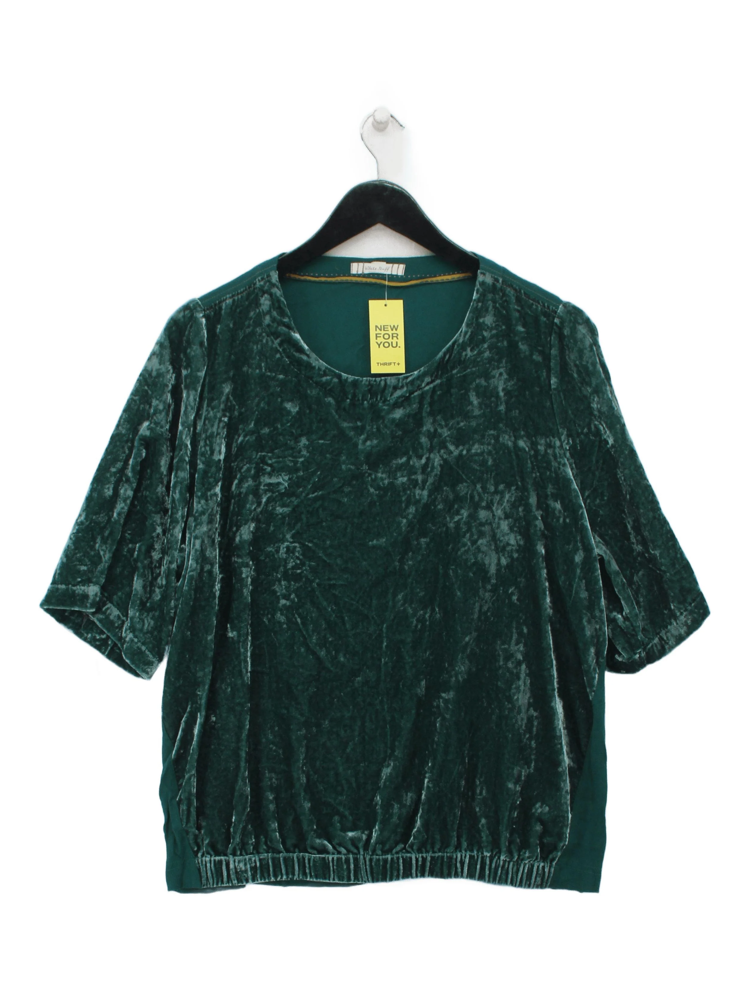 White Stuff Women's Top UK 18 Green Viscose with Nylon Basic