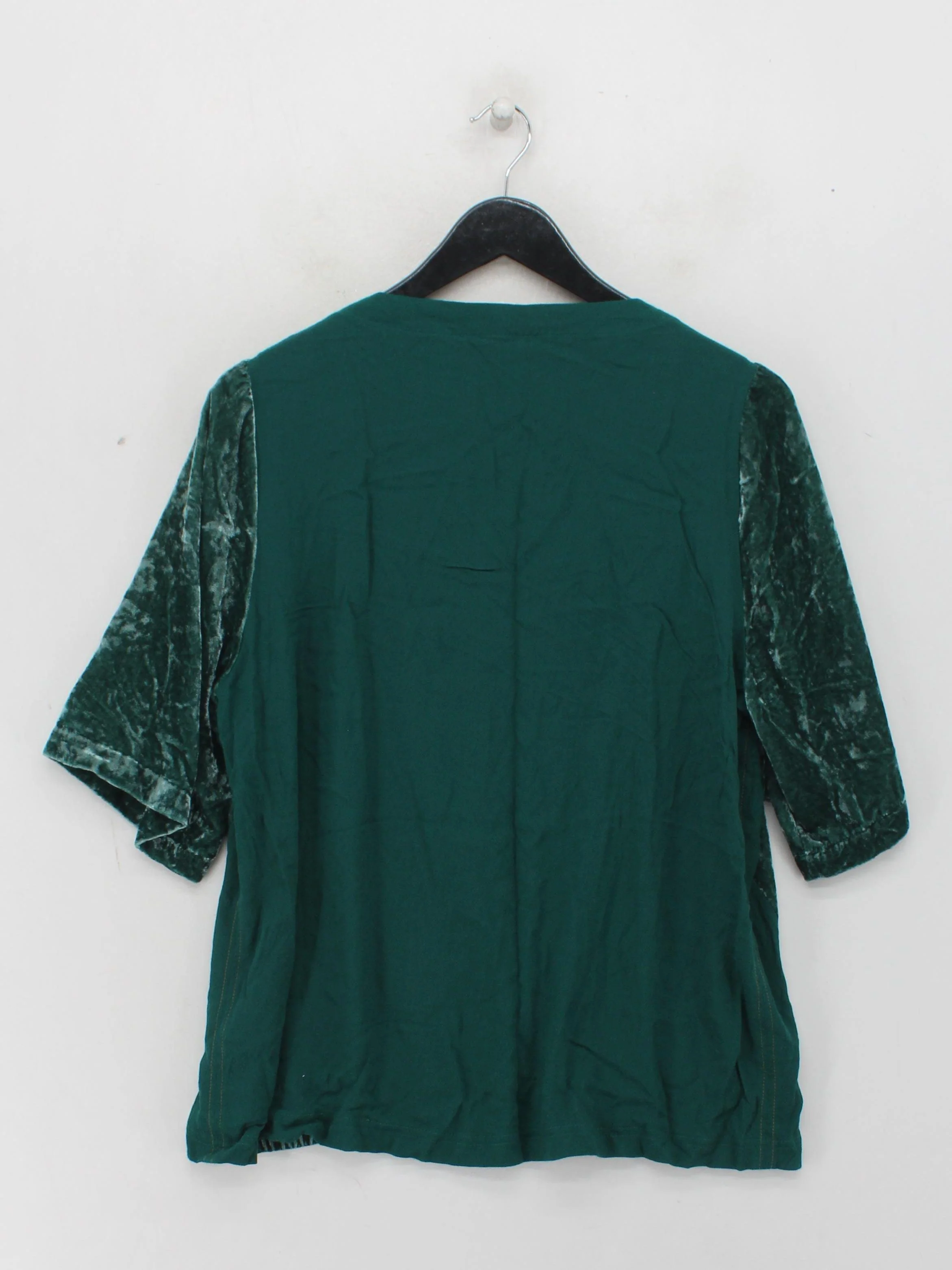 White Stuff Women's Top UK 18 Green Viscose with Nylon Basic - Image 2