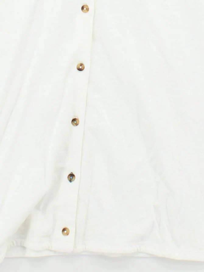 White Stuff Women's Top UK 24 White 100% Cotton Short Sleeve V-Neck Basic - Image 4