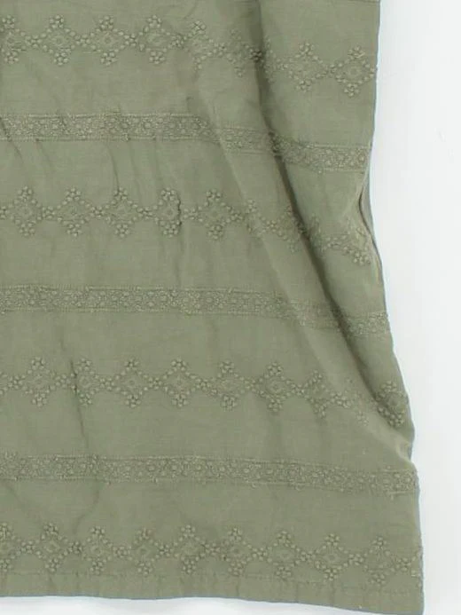 White Stuff Women's Top UK 8 Green 100% Cotton Short Sleeve Round Neck Basic - Image 4