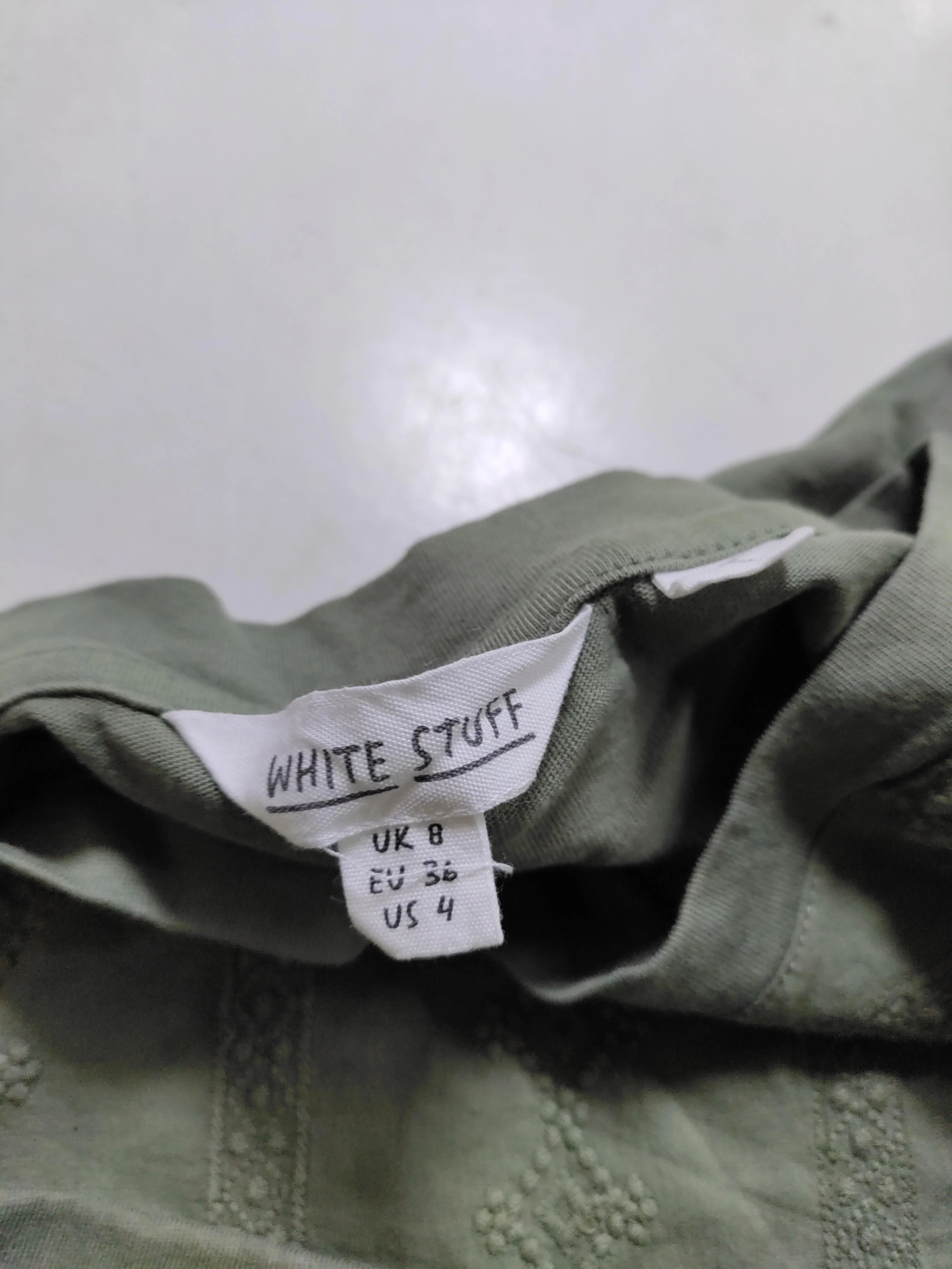 White Stuff Women's Top UK 8 Green 100% Cotton Short Sleeve Round Neck Basic - Image 5
