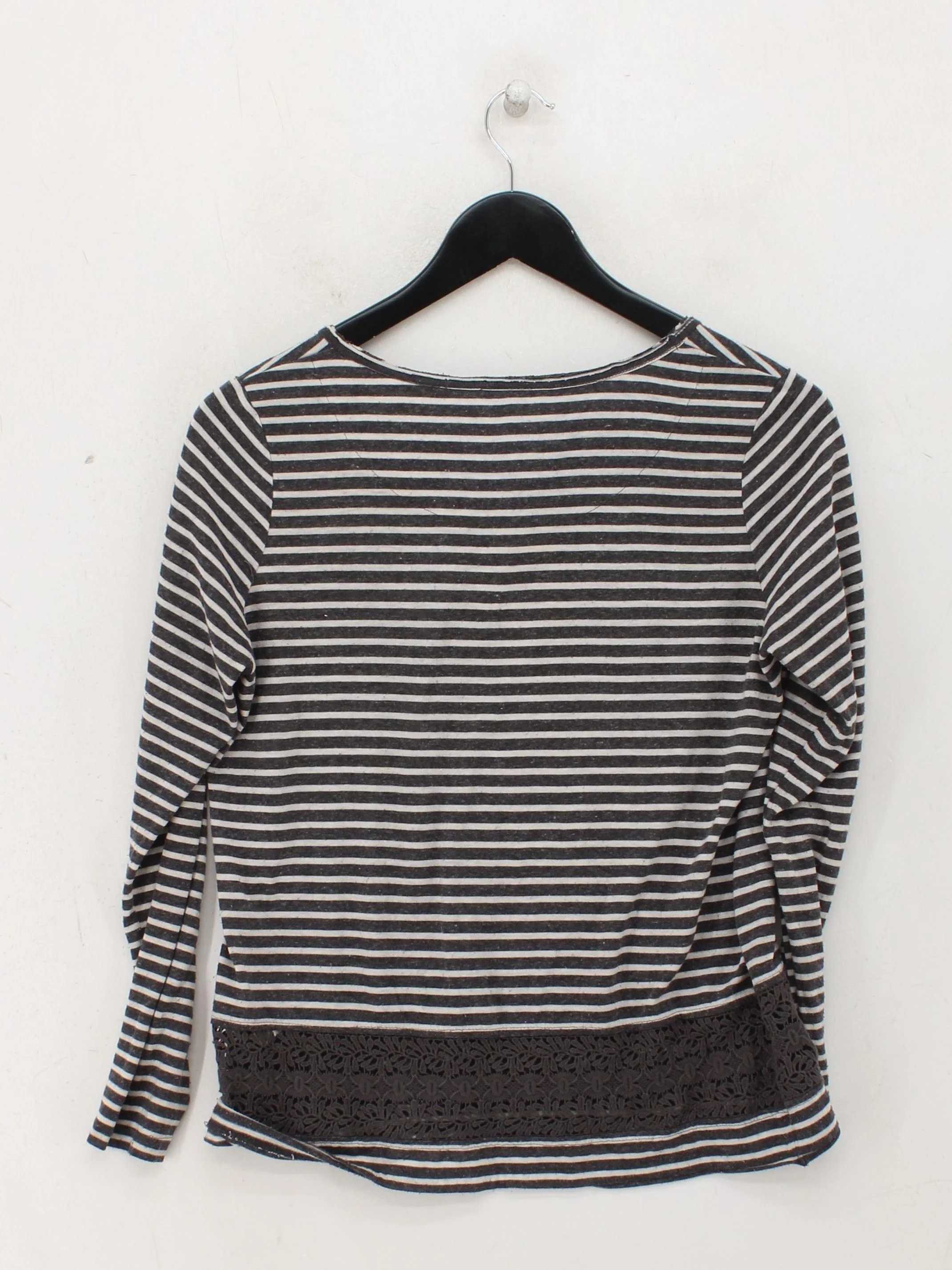 White Stuff Women's Top UK 8 Grey Polyester with Linen Basic - Image 2