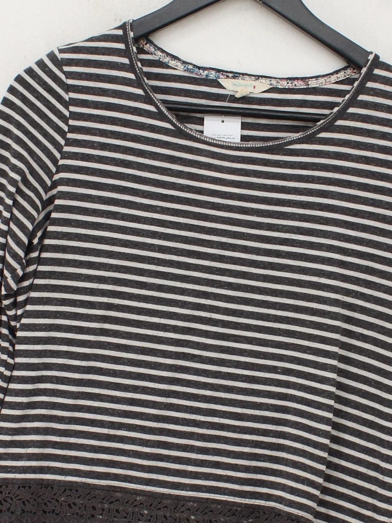White Stuff Women's Top UK 8 Grey Polyester with Linen Basic - Image 3